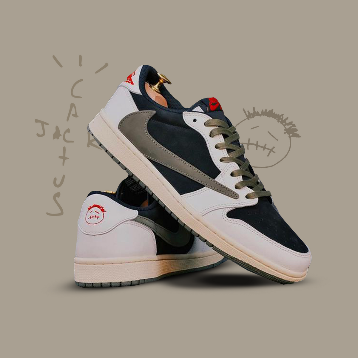 A Closer Look at the Travis Scott x Air Jordan 1 Low ‘Olive Swoosh'