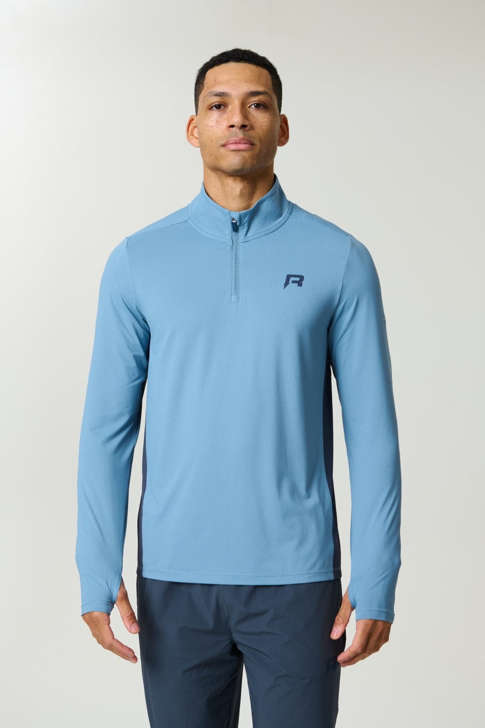 VORTEX QUARTER ZIP - DUSTY BLUE / INK BLUE - Kick Game