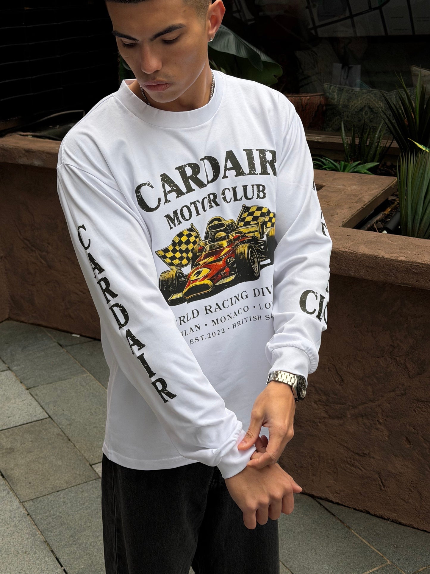 Cardair Motor Club Long Sleeve T Shirt - White - Kick Game