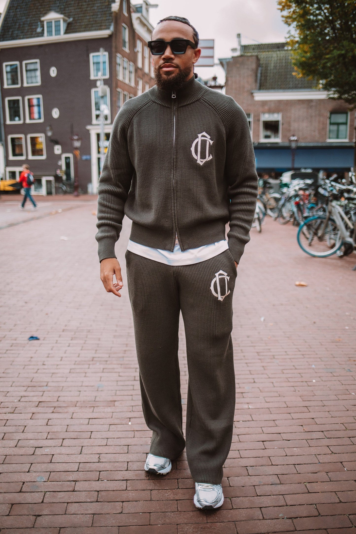 Cardair CD Emblem Knit Track Top - Olive - Kick Game