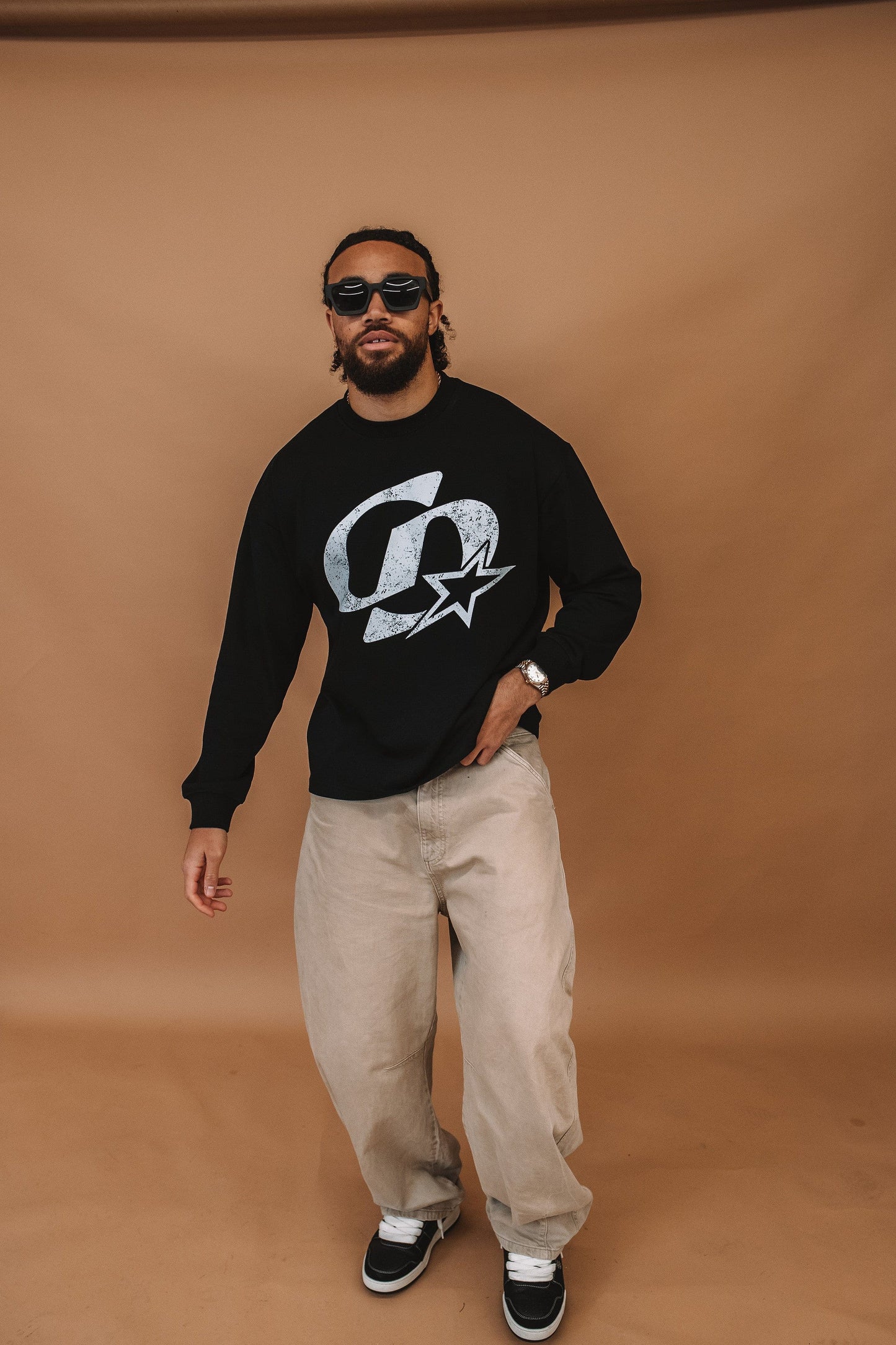Cardair CD Star Long Sleeve T Shirt - Black - Kick Game
