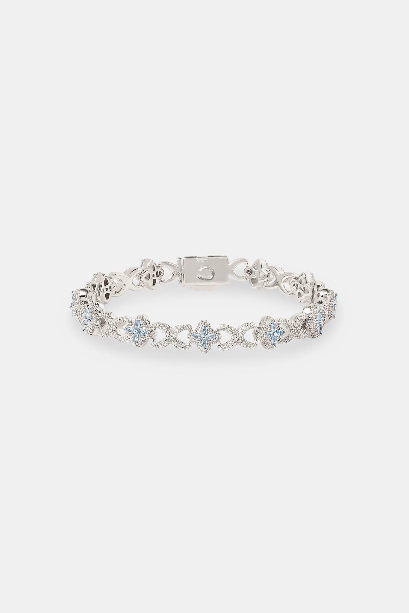 Cernucci Iced Blue Baguette Motif Infinity Bracelet - 10mm - Kick Game