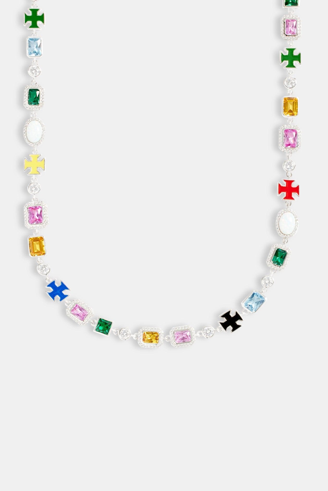 Cernucci Multi Gemstone Motif Necklace - 10mm - Kick Game
