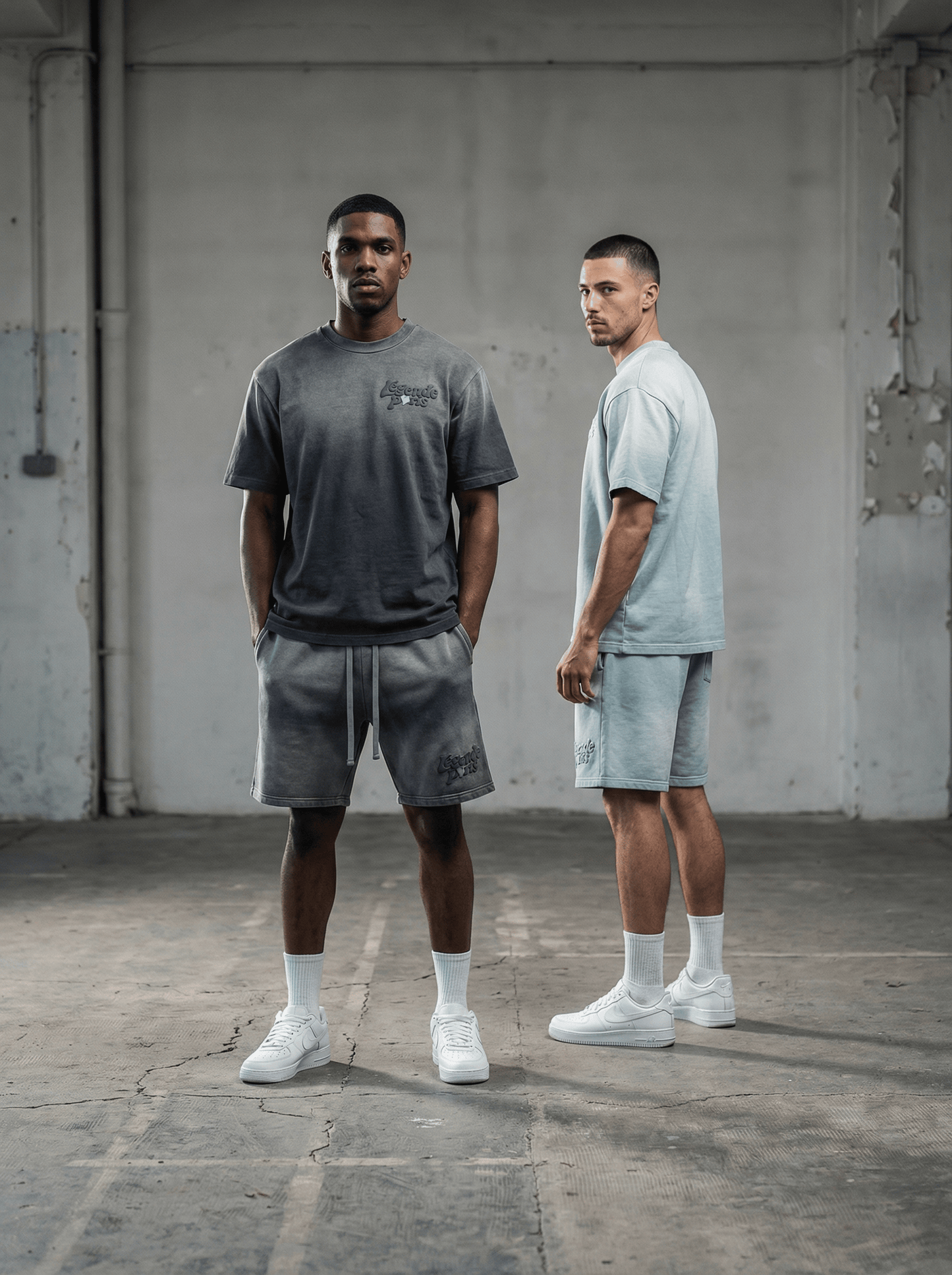 Legende Paris LND GRADIENT SHORT - CHARCOAL WASHED - Kick Game