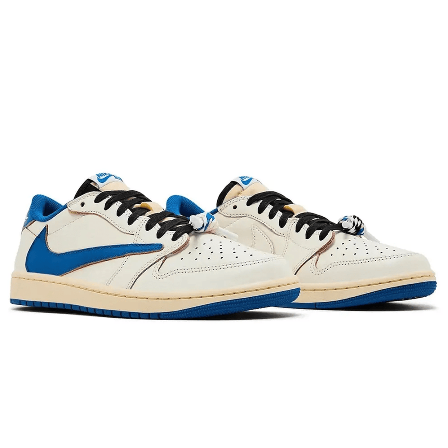 Fragment Design x Travis Scott x Air Jordan 1 Retro Low OG 'White Blue' - Kick Game