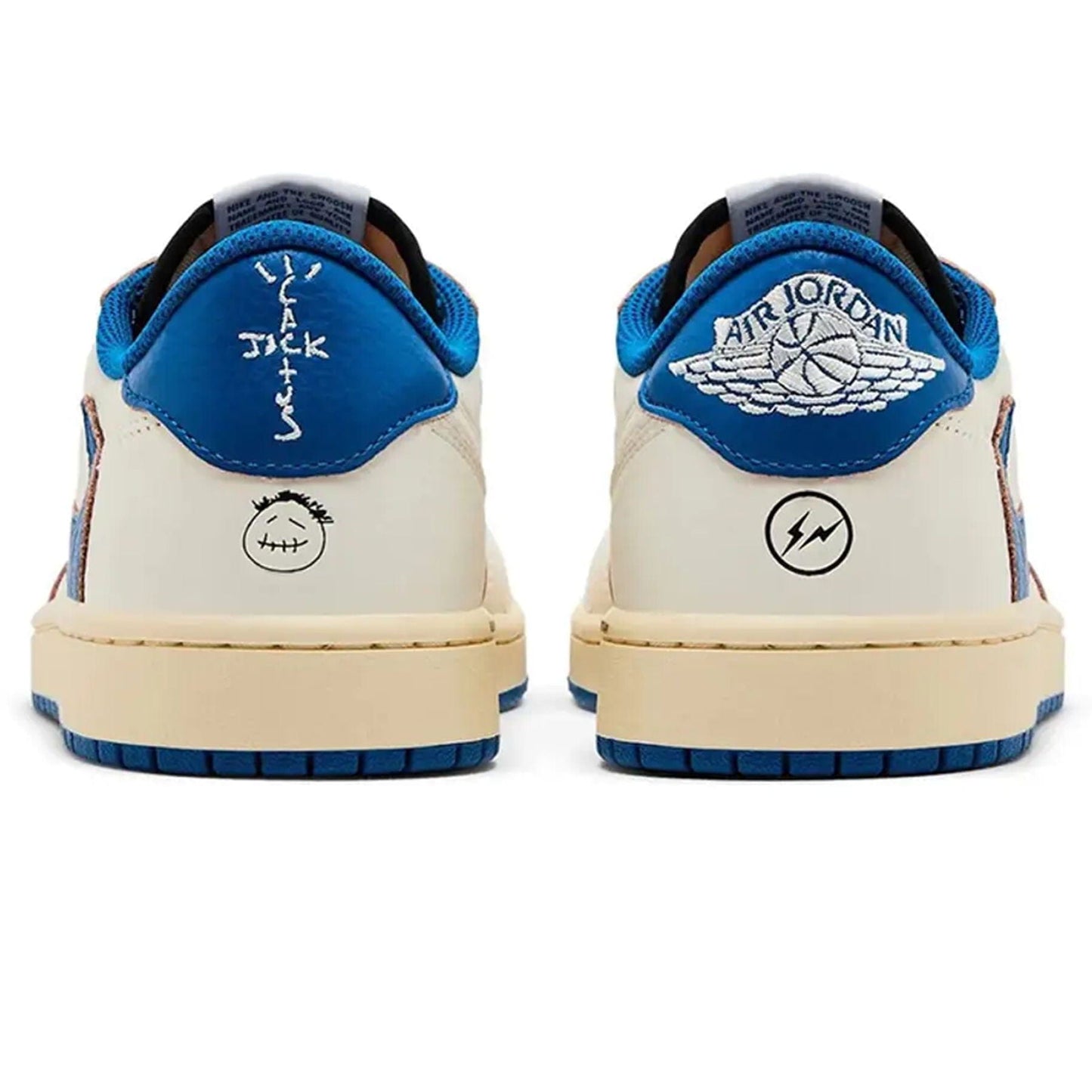 Fragment Design x Travis Scott x Air Jordan 1 Retro Low OG 'White Blue' - Kick Game