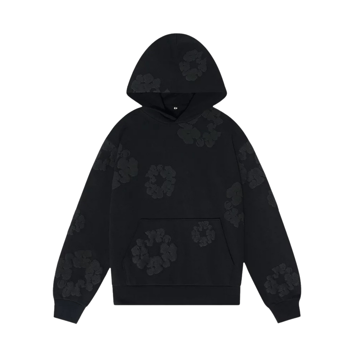 Denim Tears The Cotton Wreath Hooded Sweatshirt 'Black Monochrome' - Kick Game