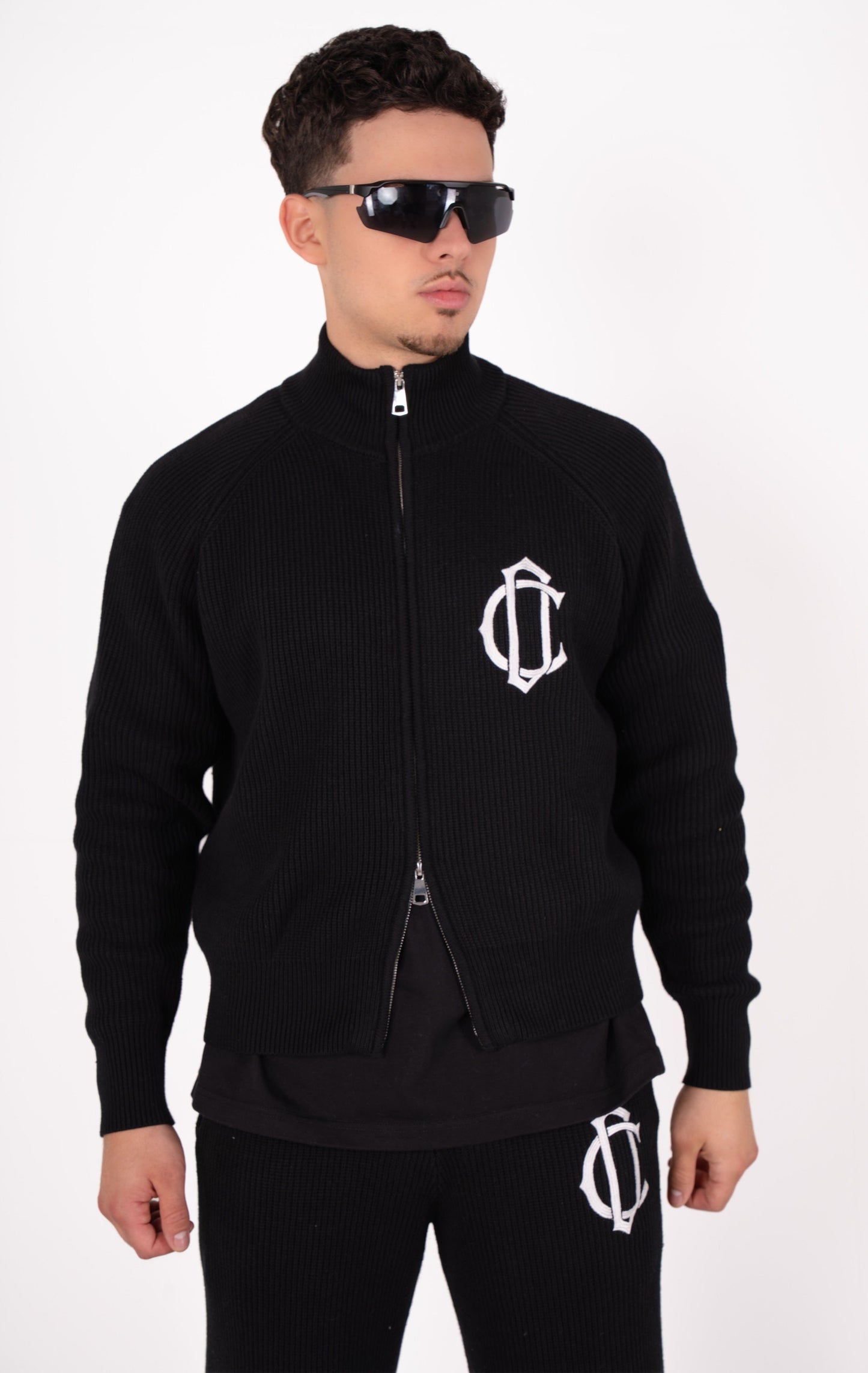 Cardair CD Emblem Knit Track Top - Black - Kick Game