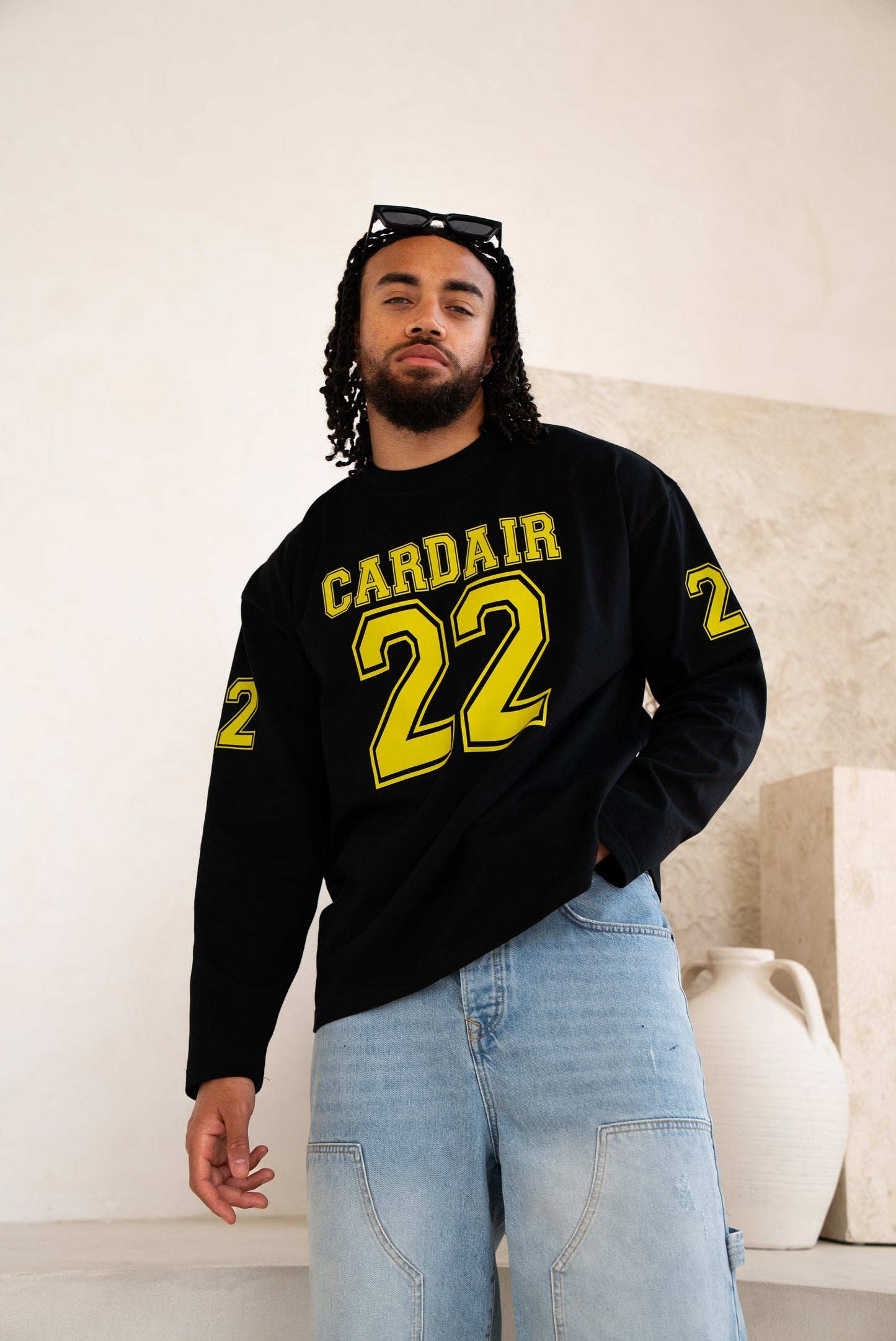 Cardair Varsity Long Sleeve T Shirt - Black - Kick Game