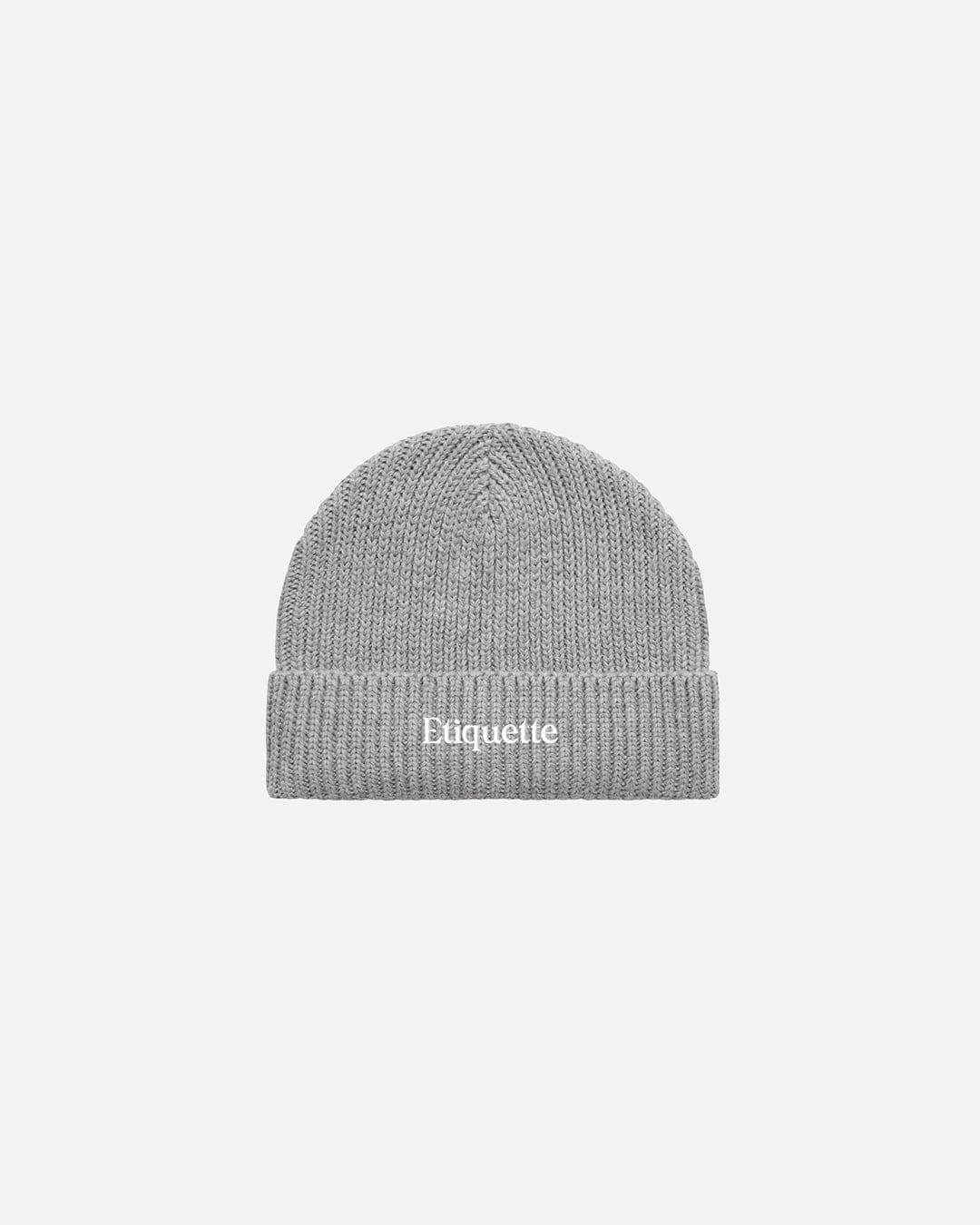 Etiquette Ribbed Beanie 'Grey' - Kick Game