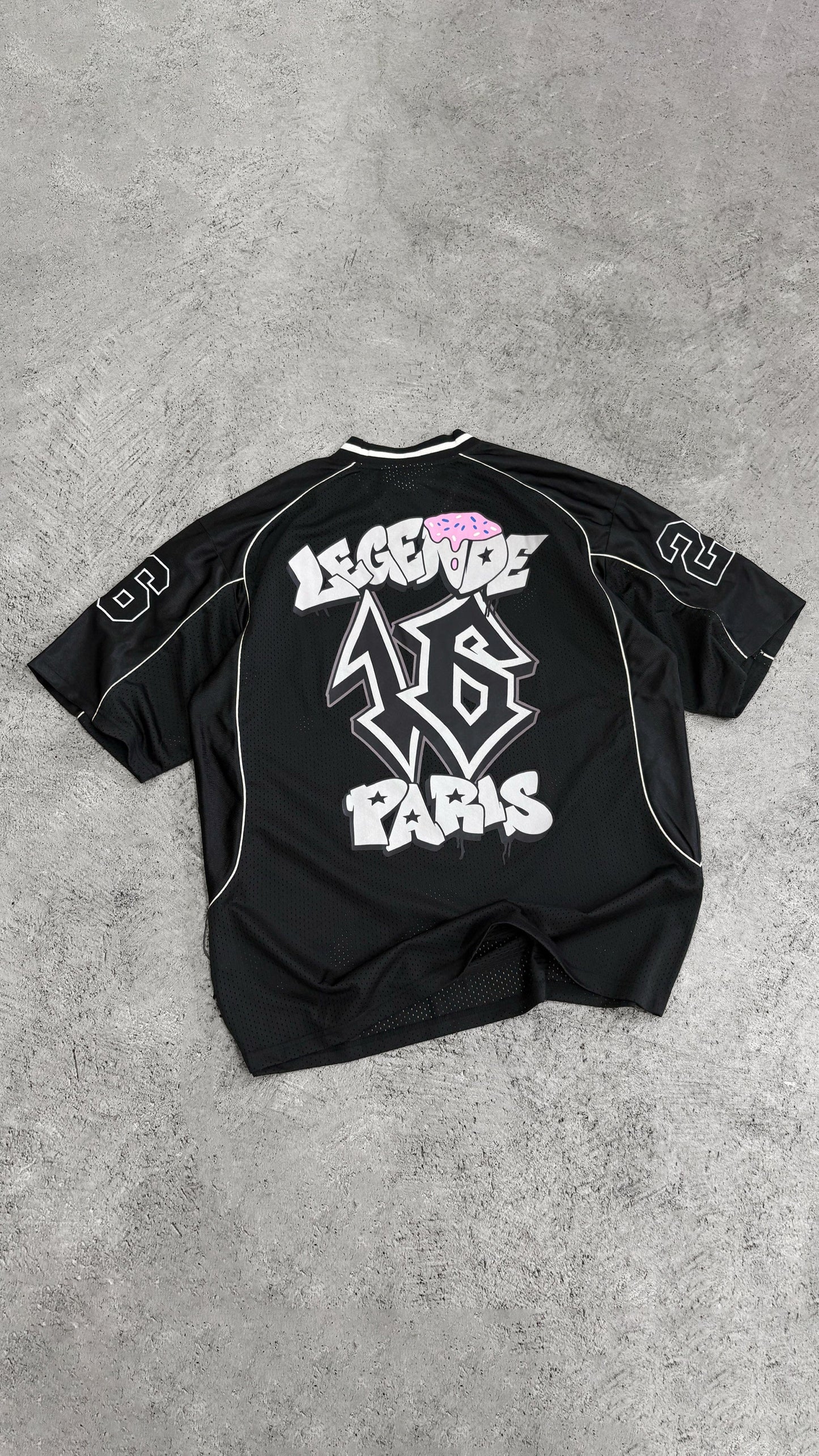 Legende Paris GRAFFITI MESH JERSEY - BLACK - Kick Game