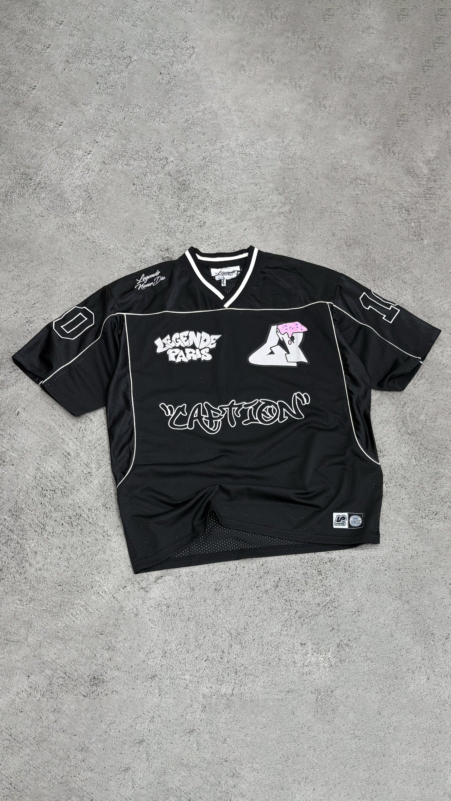 Legende Paris GRAFFITI MESH JERSEY - BLACK - Kick Game
