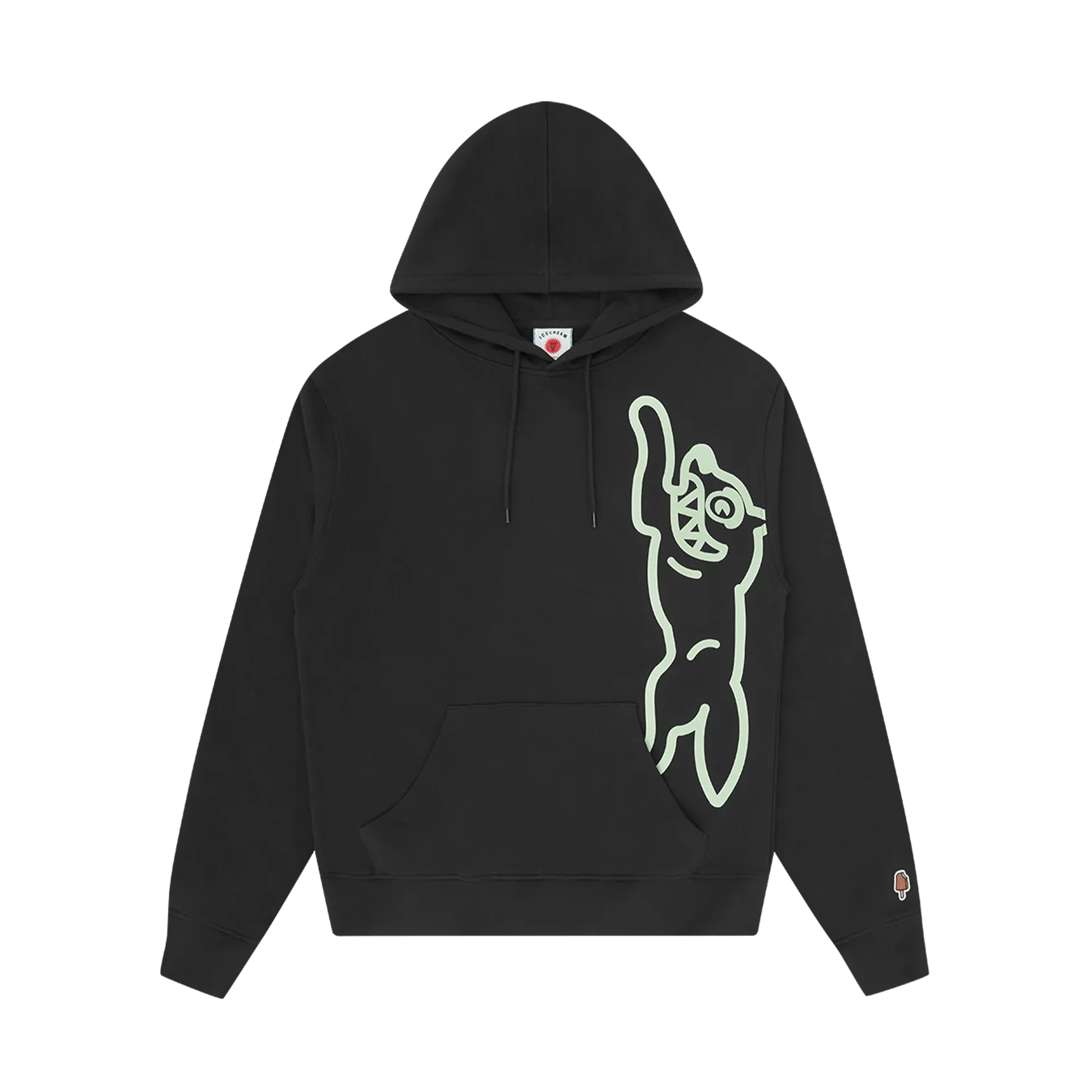 ICECREAM Vertical Jumbo Running Dog Popover Hood 'Black' - Kick Game