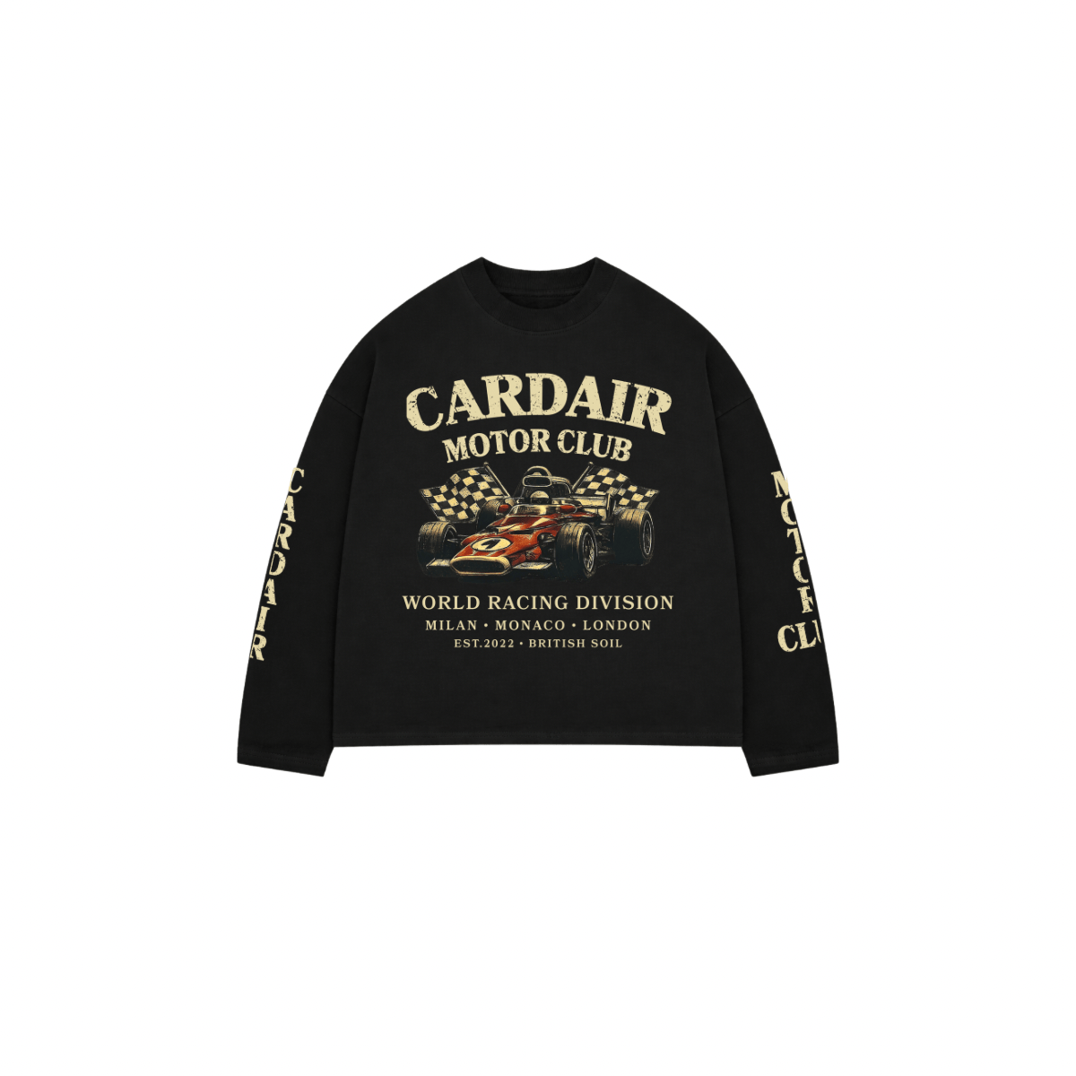 Cardair Motor Club Long Sleeve T Shirt - Black - Kick Game