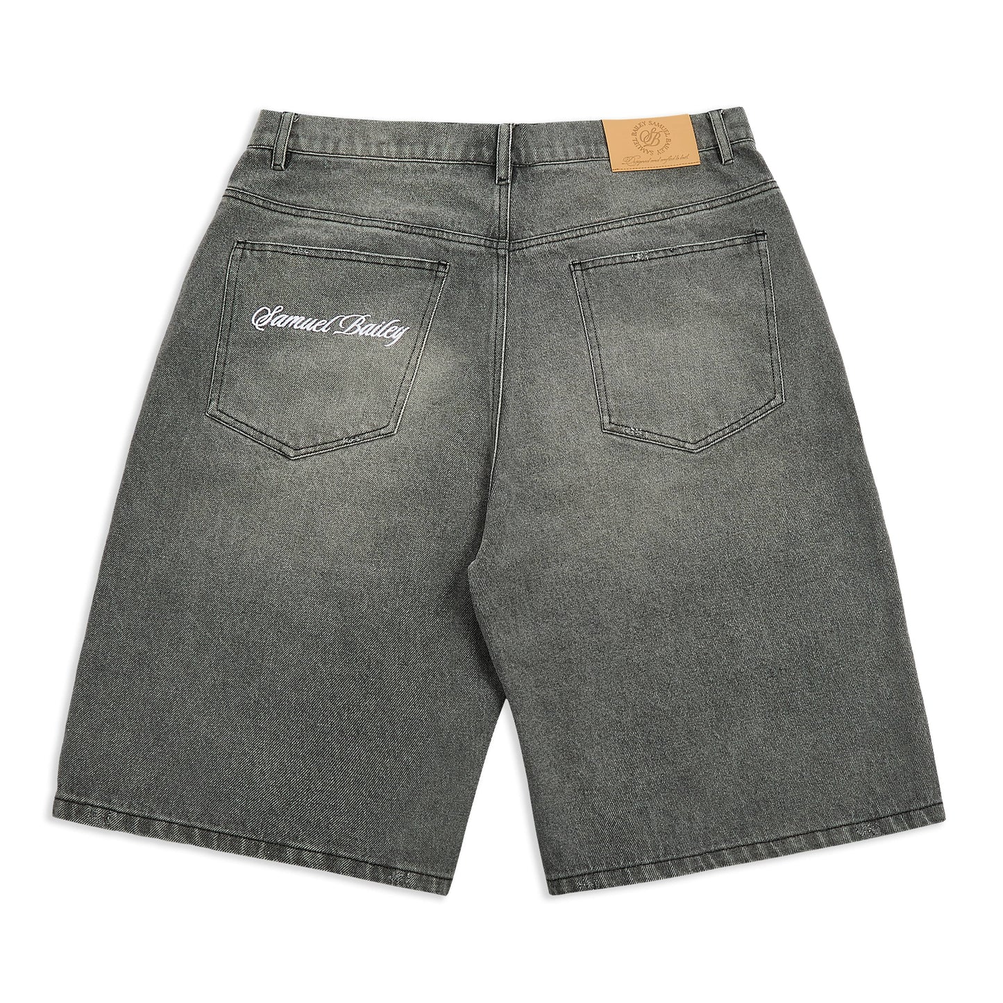 GRAPHITE WASHED DENIM JORTS - Kick Game
