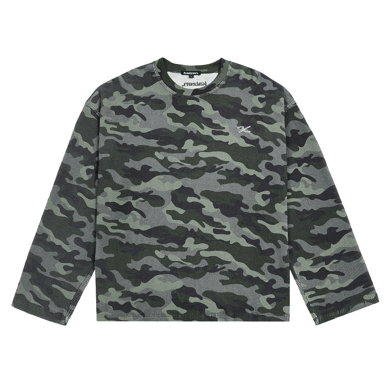KAIZEN MARKET CAMO WAFFLE LONGSLEEVE - Kick Game