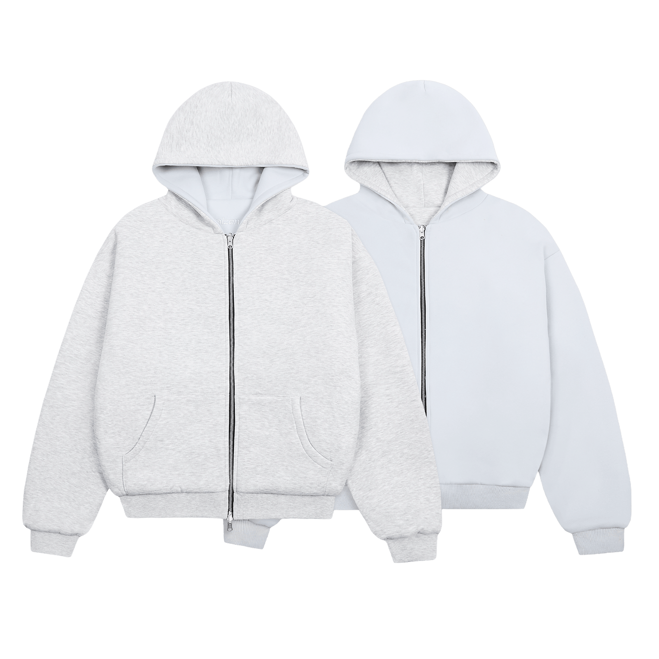 KAIZEN MARKET GREY/STONE REVERSIBLE ZIP HOODIE - 3RD ANNIVERSARY - Kick Game