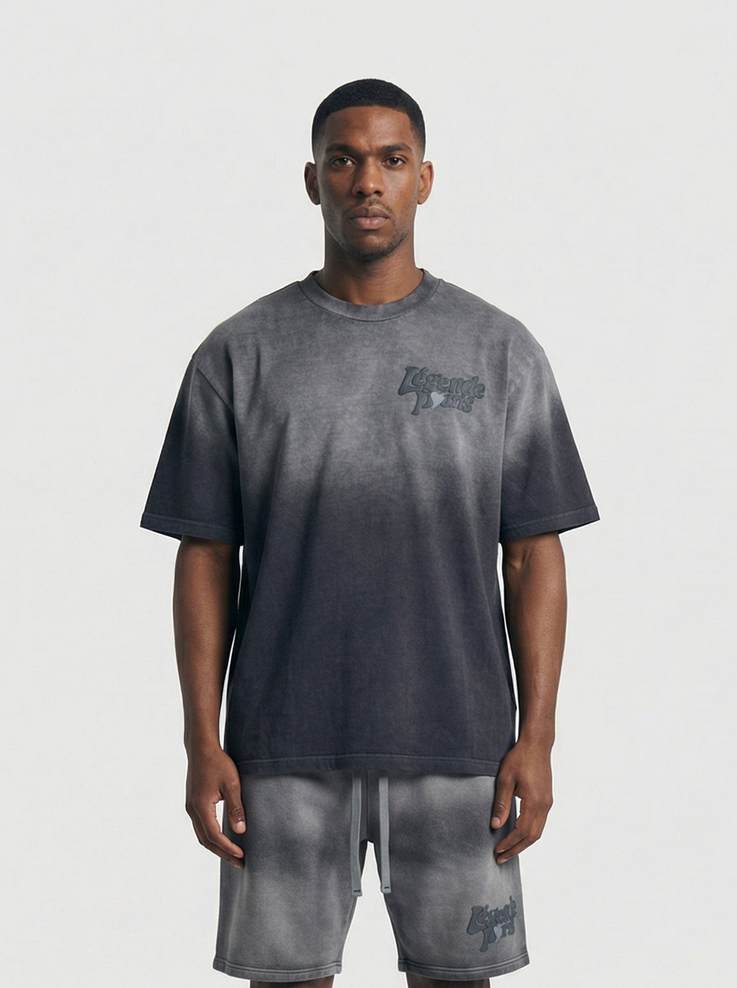 Legende Paris LND GRADIENT T-SHIRT - CHARCOAL WASHED - Kick Game