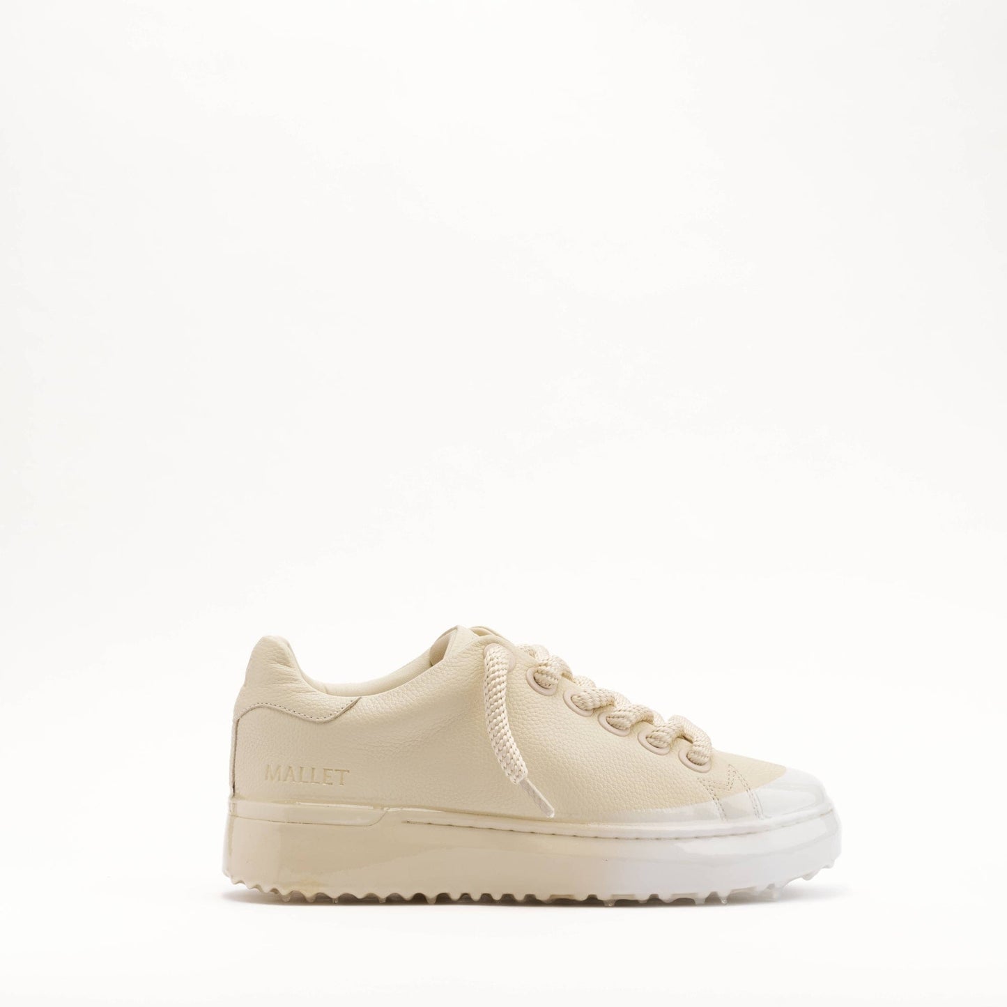 MALLET GRFTR Lite Men's Beige Ombre Dip Leather Trainers - Kick Game
