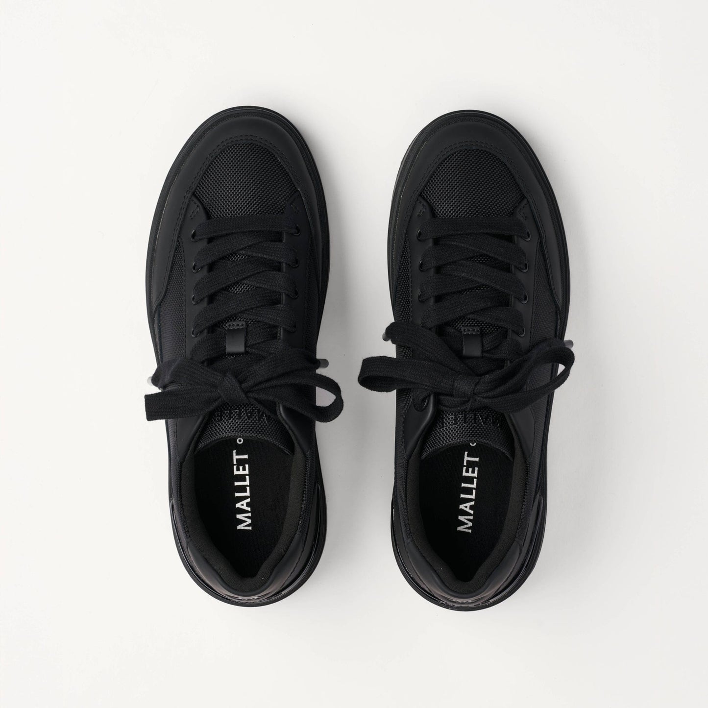 MALLET Lansbury Men's Black Leather & Nylon Trainers - Kick Game
