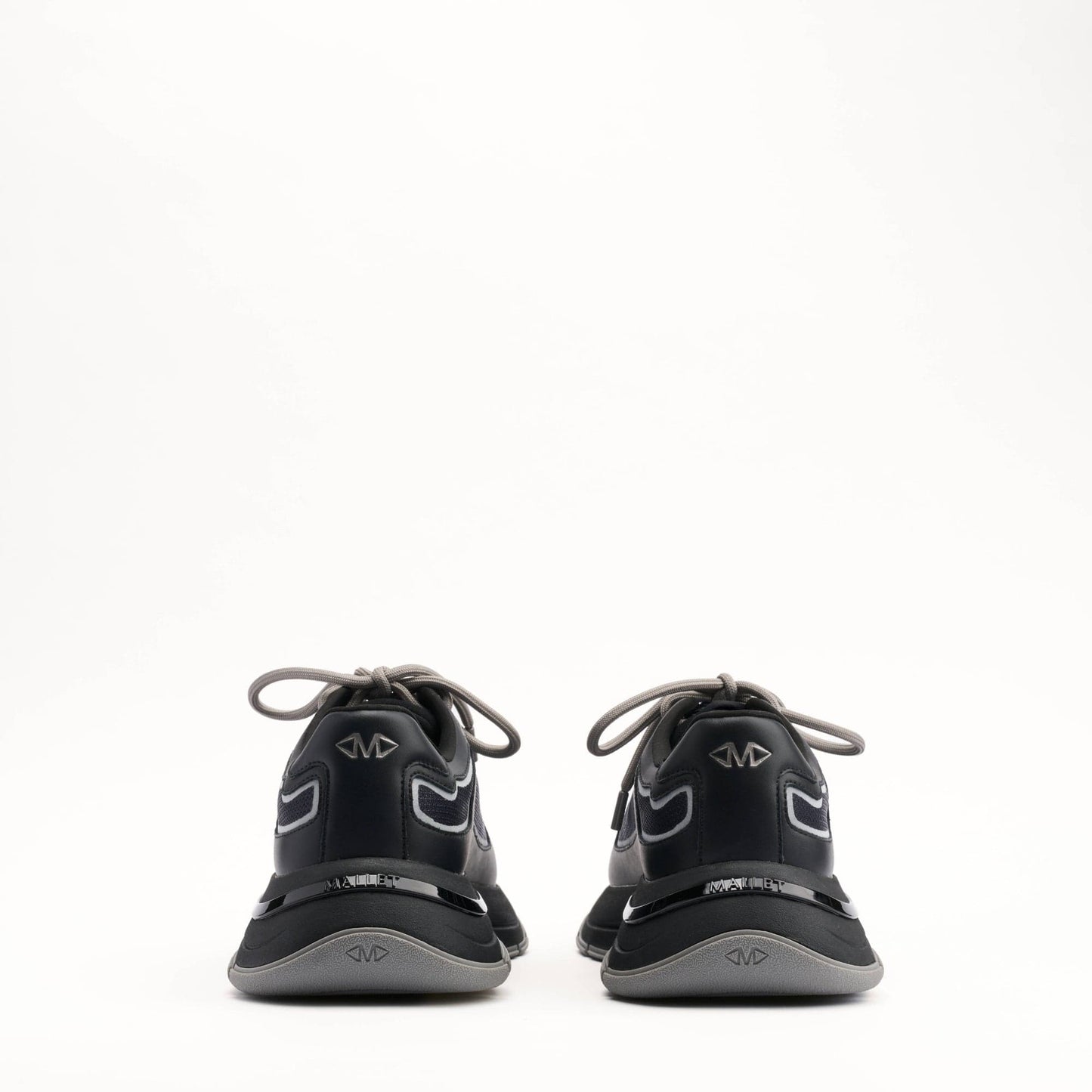 MALLET Alton Men's Black Chrome Ombre Leather Trainers