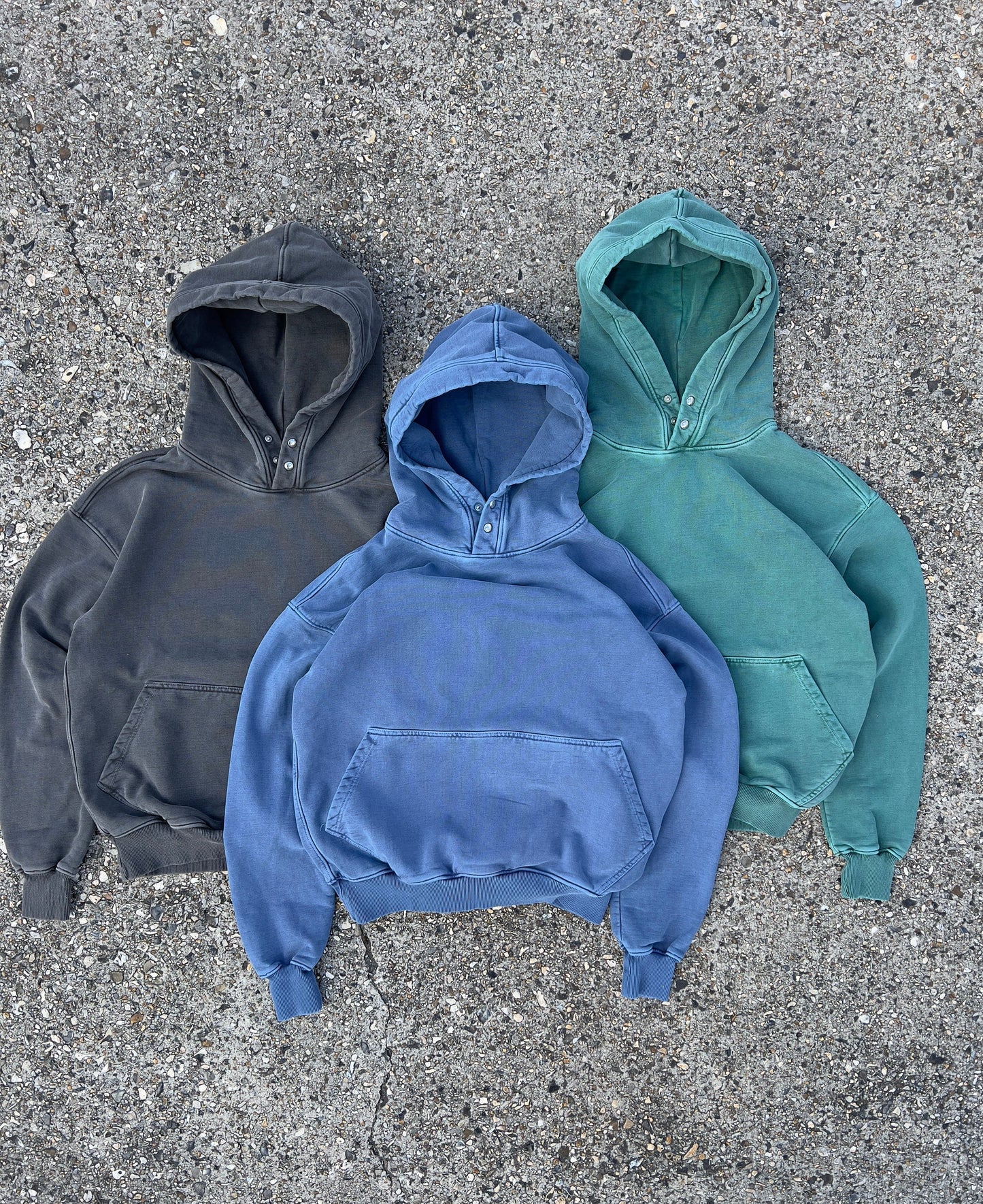 KAIZEN MARKET WASHED BLANK HOODIE CHARCOAL - Kick Game