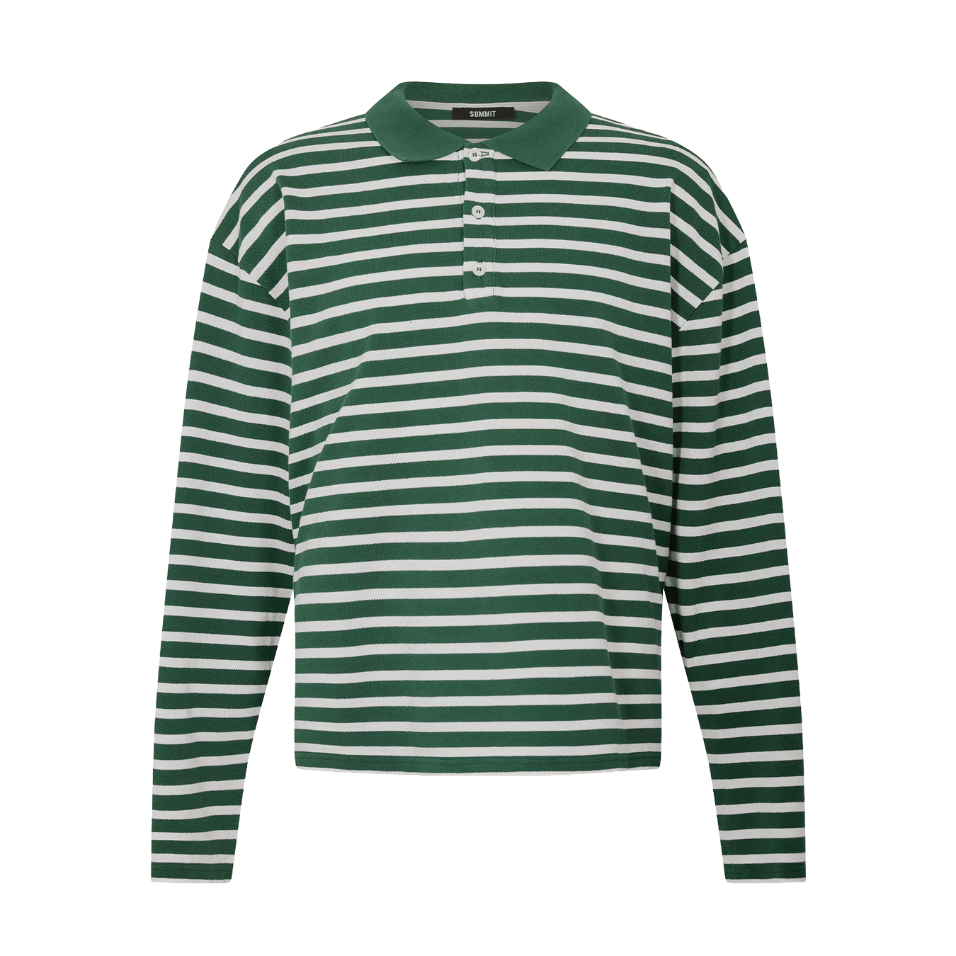 Summit Pique Long Sleeve Polo 'Forest White' - Kick Game