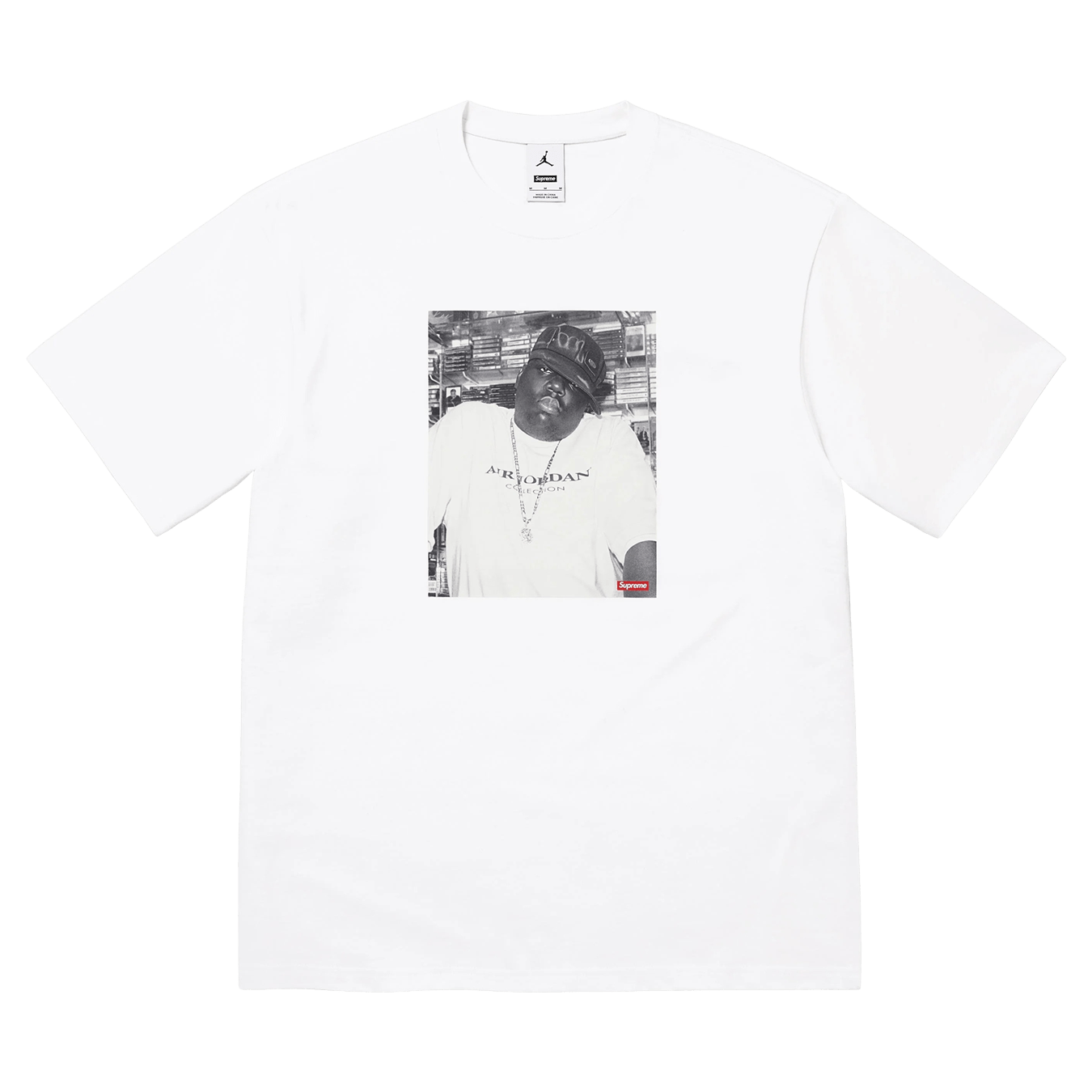 Supreme x Jordan Biggie Tee 'White' — Kick Game - Main Image