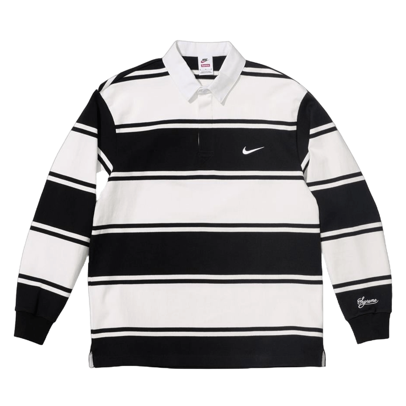 Supreme x Nike Stripe Rugby 'Black White' – Kick Game Supreme x Nike Stripe Rugby 'Black White' – Kick Game
