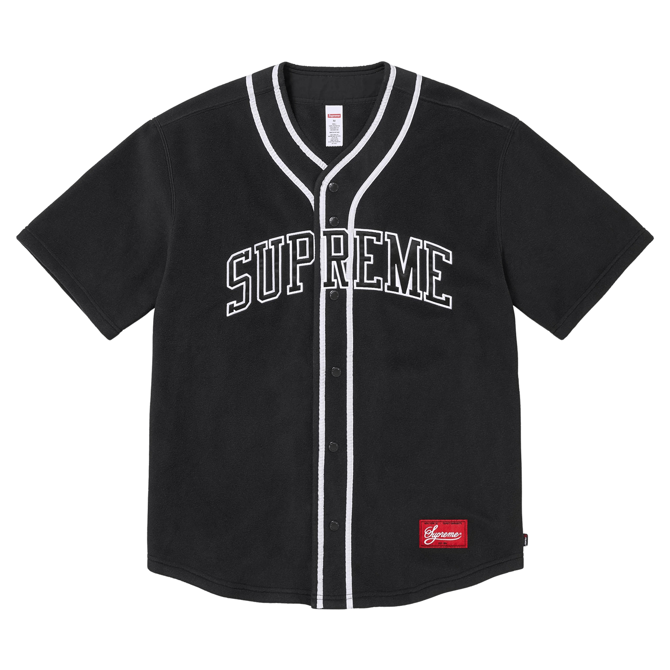 Supreme Polartec Baseball Jersey Black Kick Game
