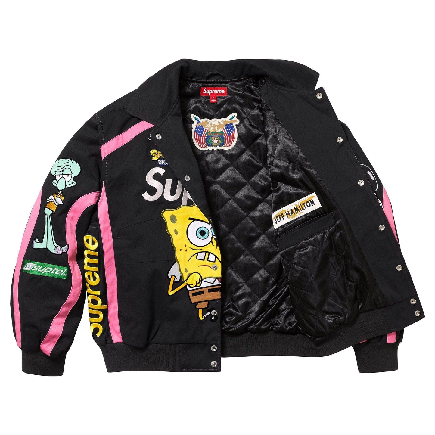 Supreme x SpongeBob SquarePants x Jeff Hamilton Racing Jacket 'Black' - Kick Game