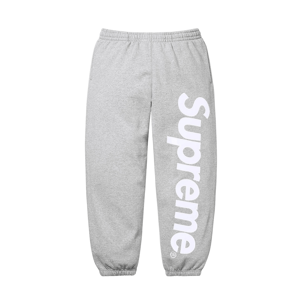 Supreme Satin Appliqué Sweatpant 'Heather Grey' - Kick Game