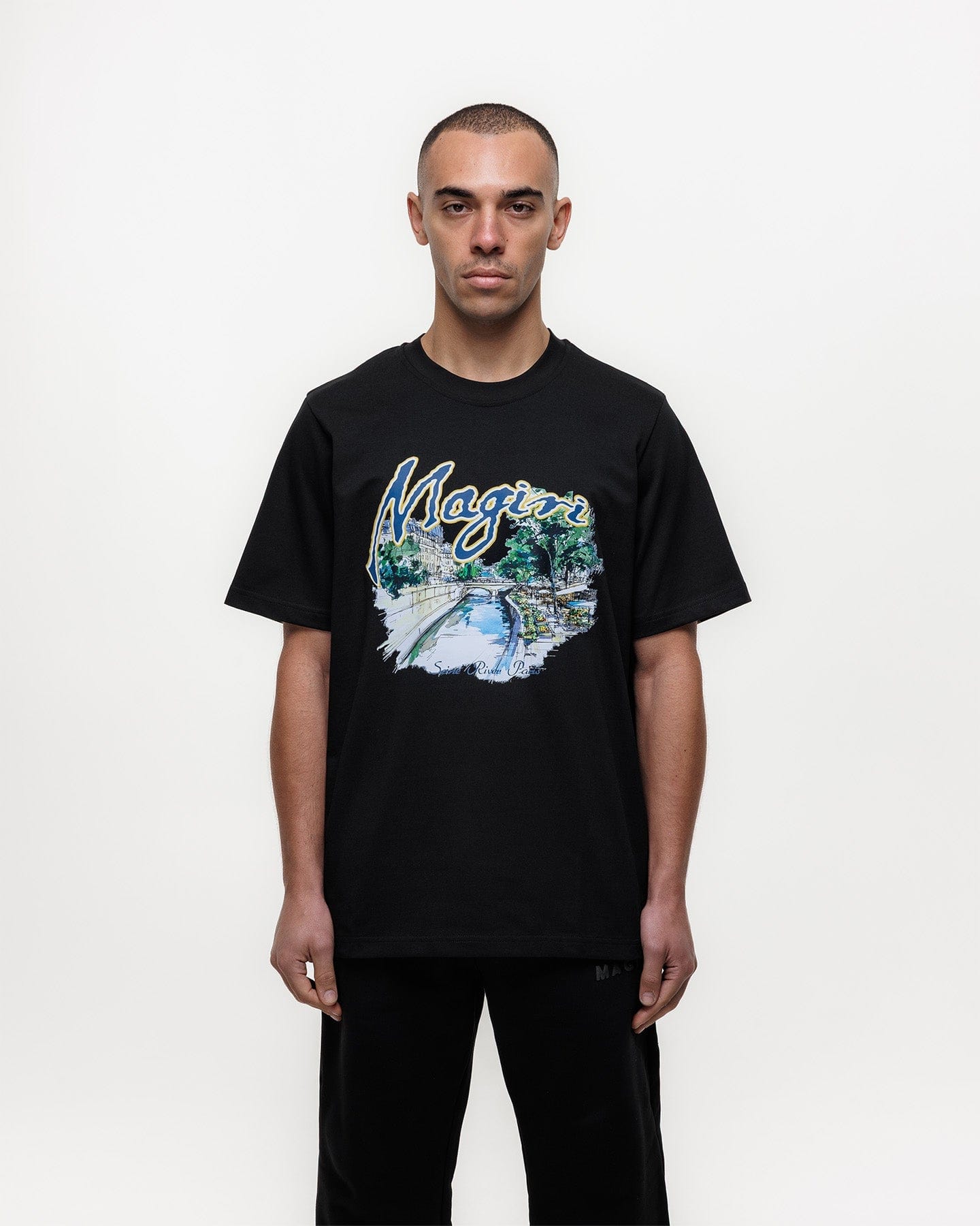 Magiri Seine River Printed T-Shirt 'Black' - Kick Game