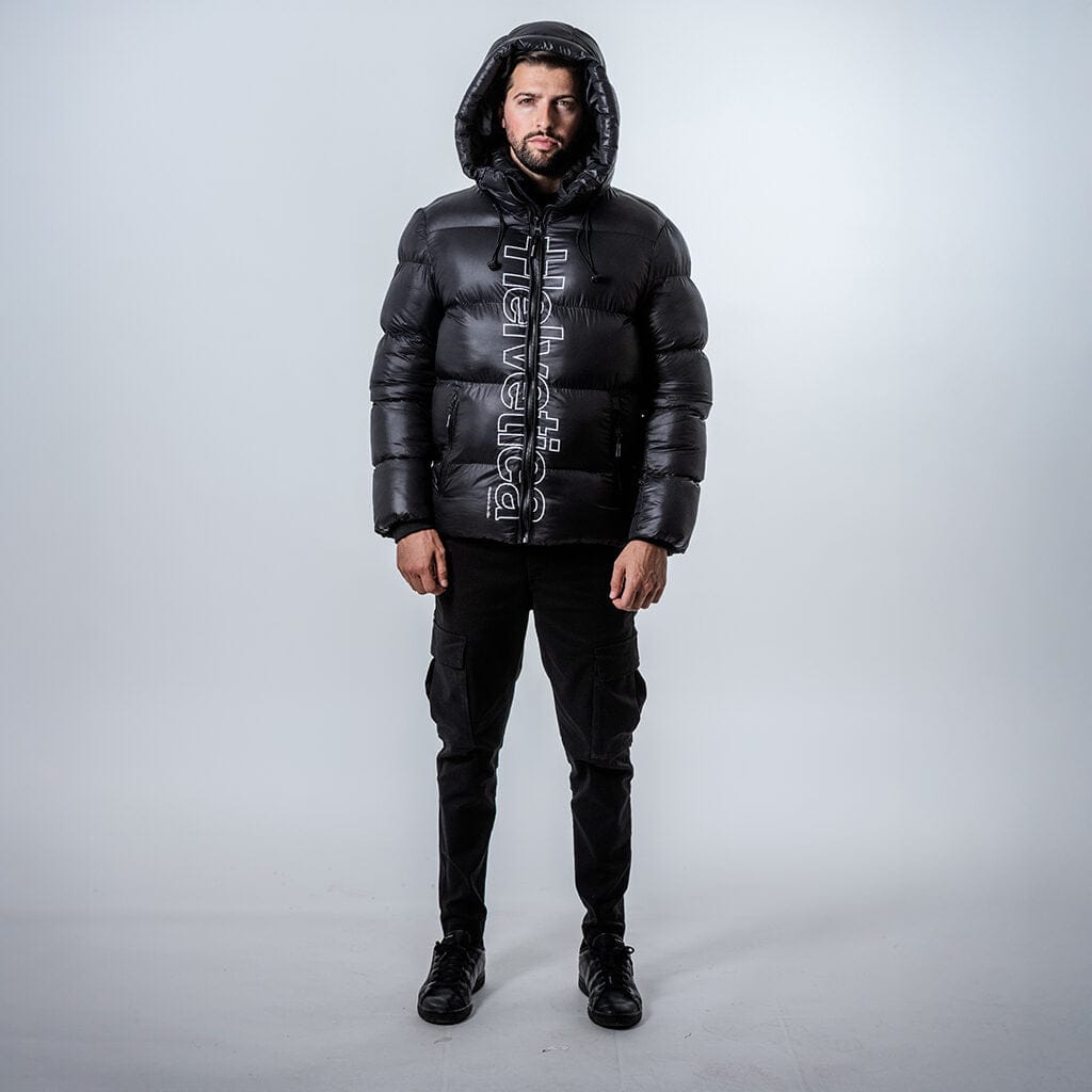 Helvetica Mountain Pioneers Silver 2 Hooded Down Jacket - Kick Game