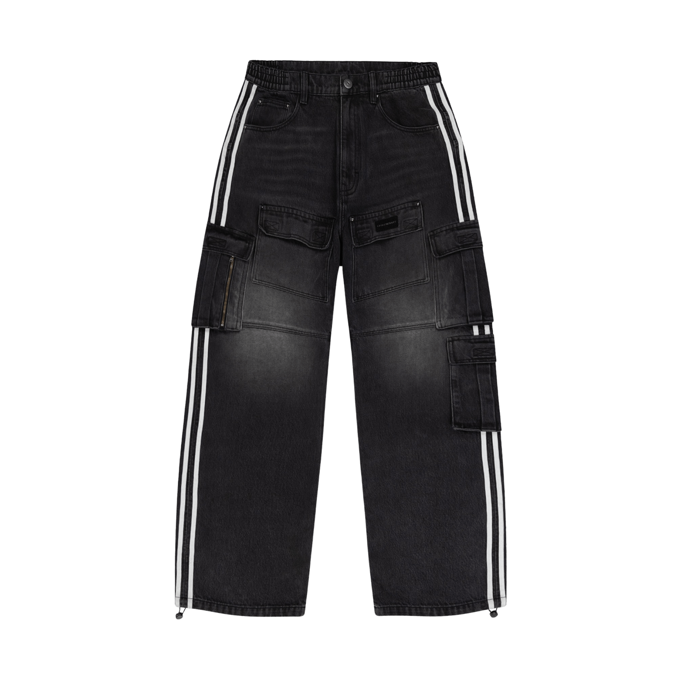 Unknown Black Striped Denim Cargos - Kick Game