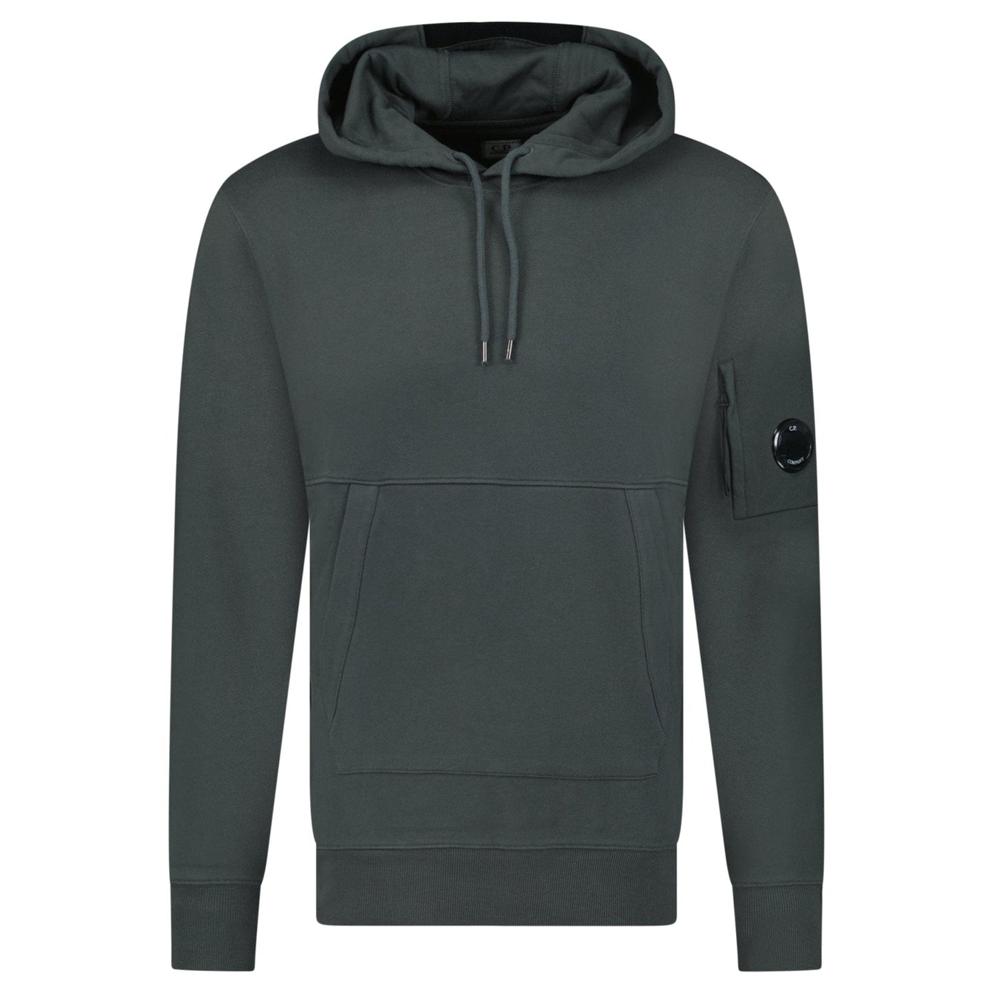 CP Company Lens Diagonal Raised Hooded Fleece Dark Shadow Grey - Kick Game