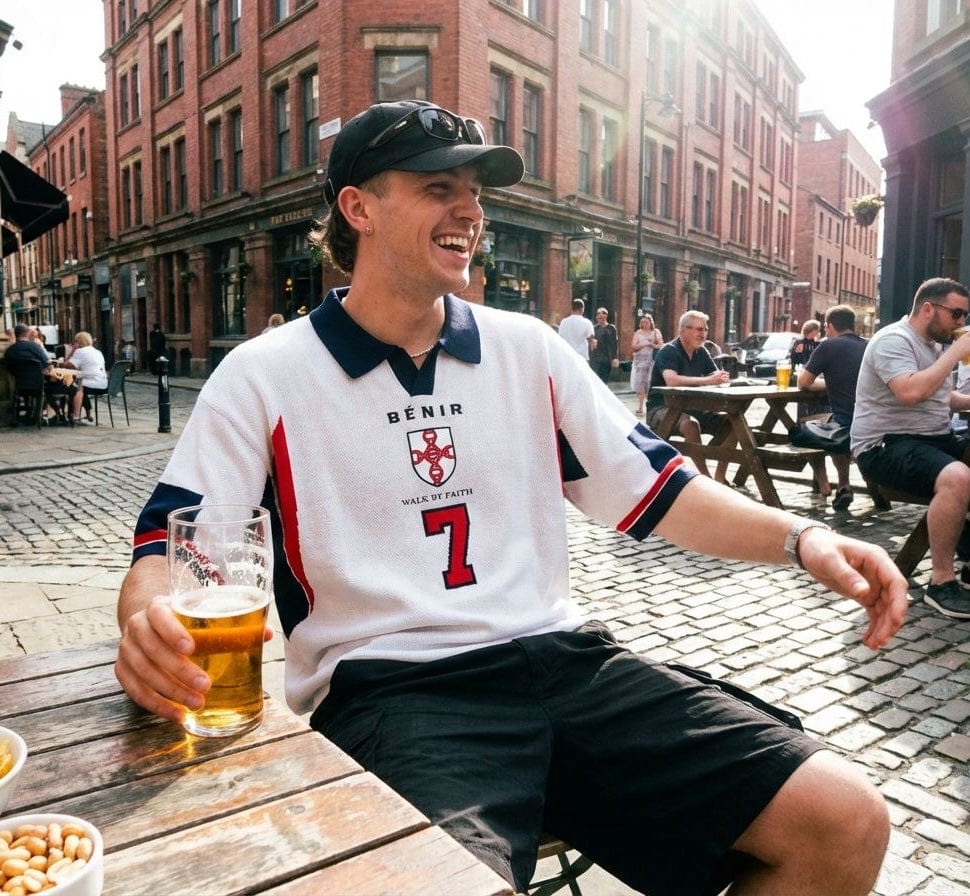 98 Becks inspired knit Jersey - White - Kick Game