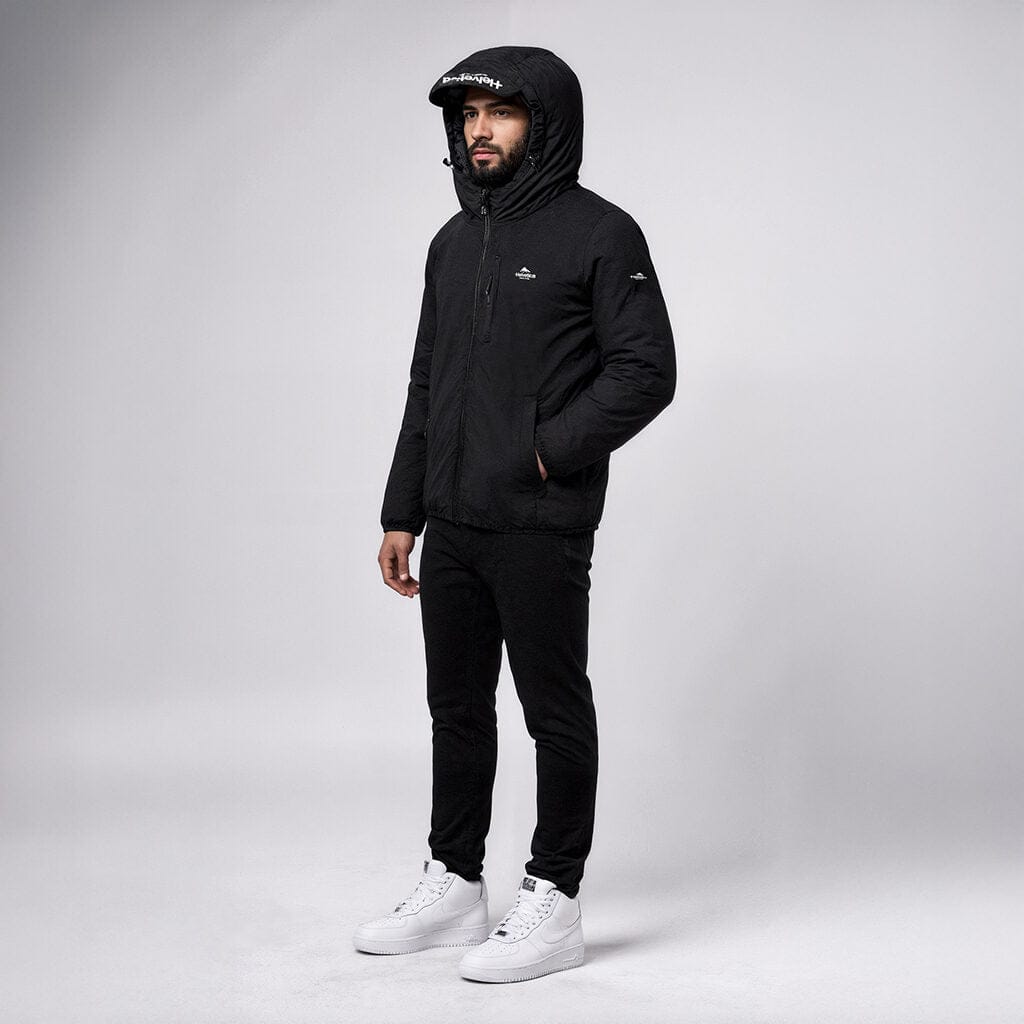 Helvetica Mountain Pioneers Eyeblock Hooded Windbreaker Jacket - Kick Game
