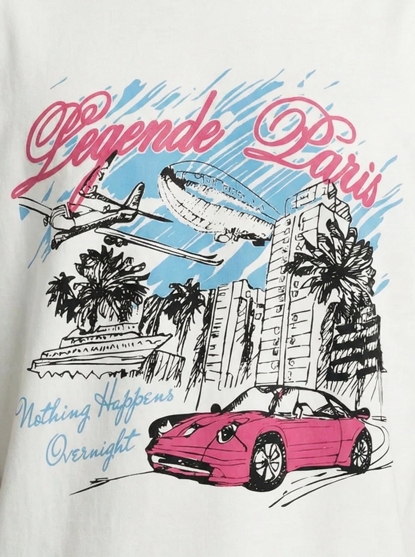 Legende Paris OVERNIGHT SKETCH T-SHIRT - WHITE - Kick Game