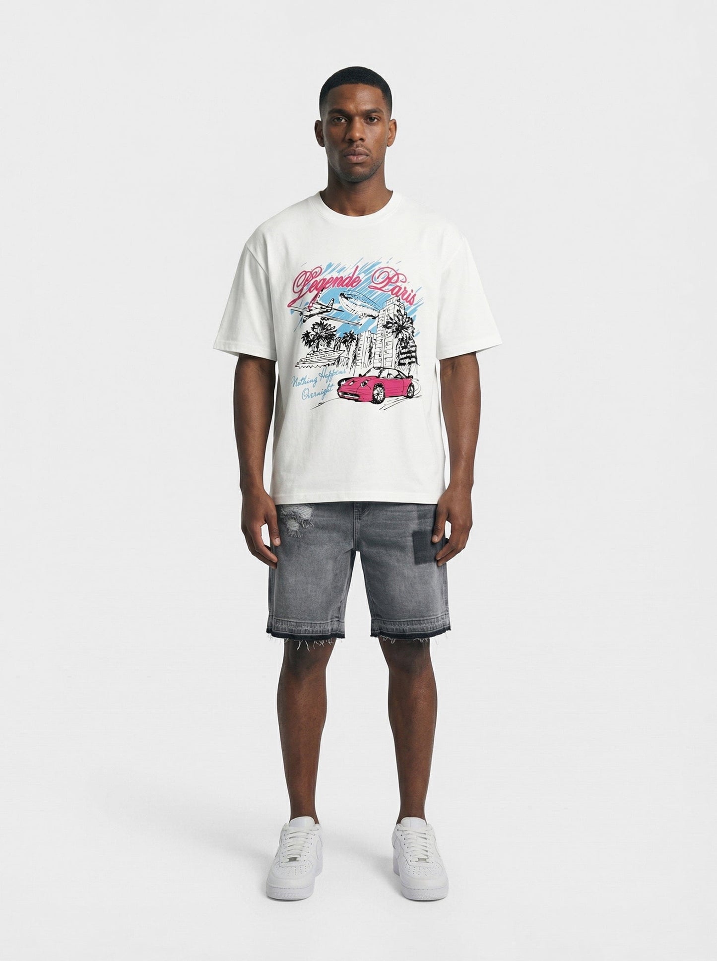 Legende Paris OVERNIGHT SKETCH T-SHIRT - WHITE - Kick Game