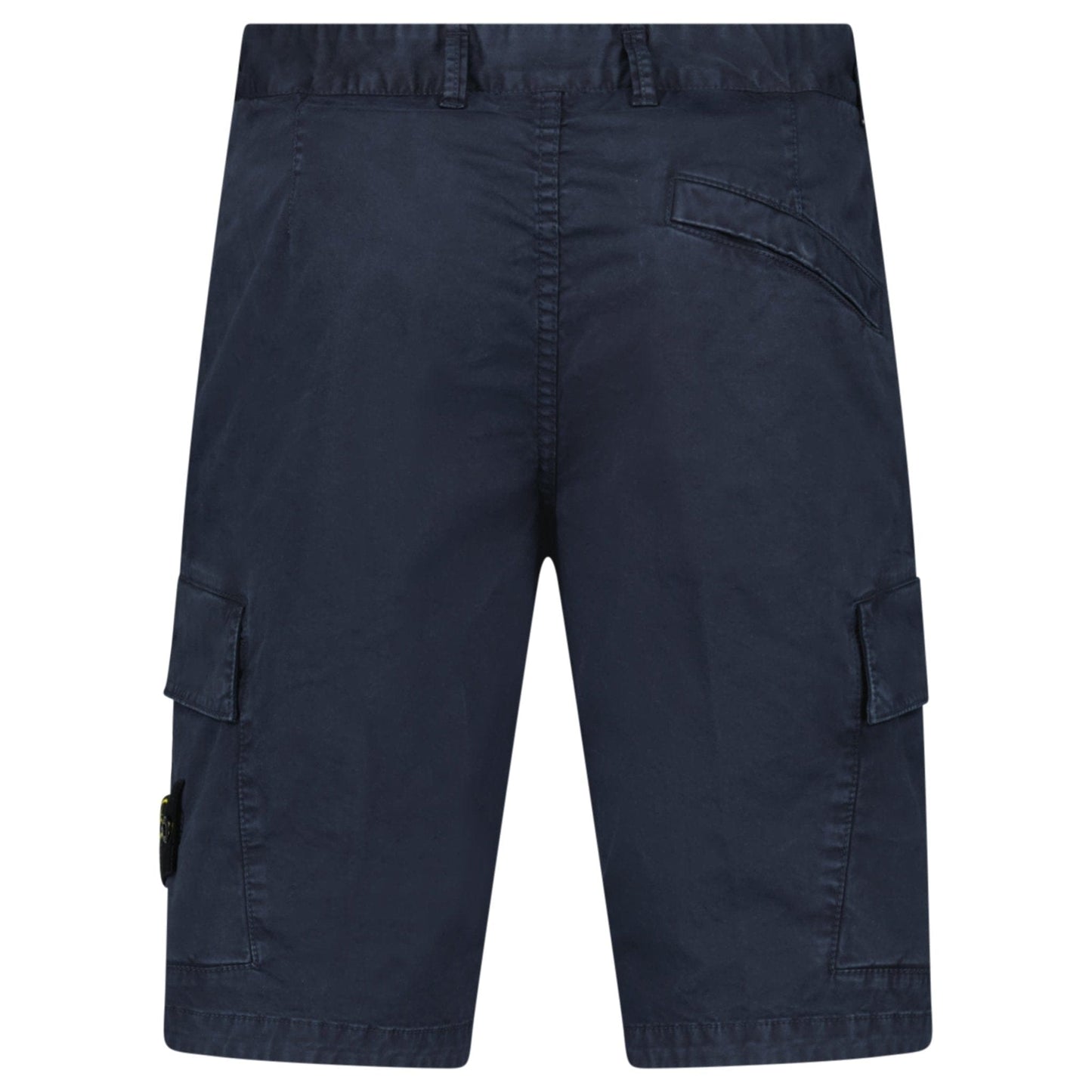 Stone Island Organic Cotton Stretch Broken Twill 'Old' Effect Cargo Shorts in Navy - Kick Game