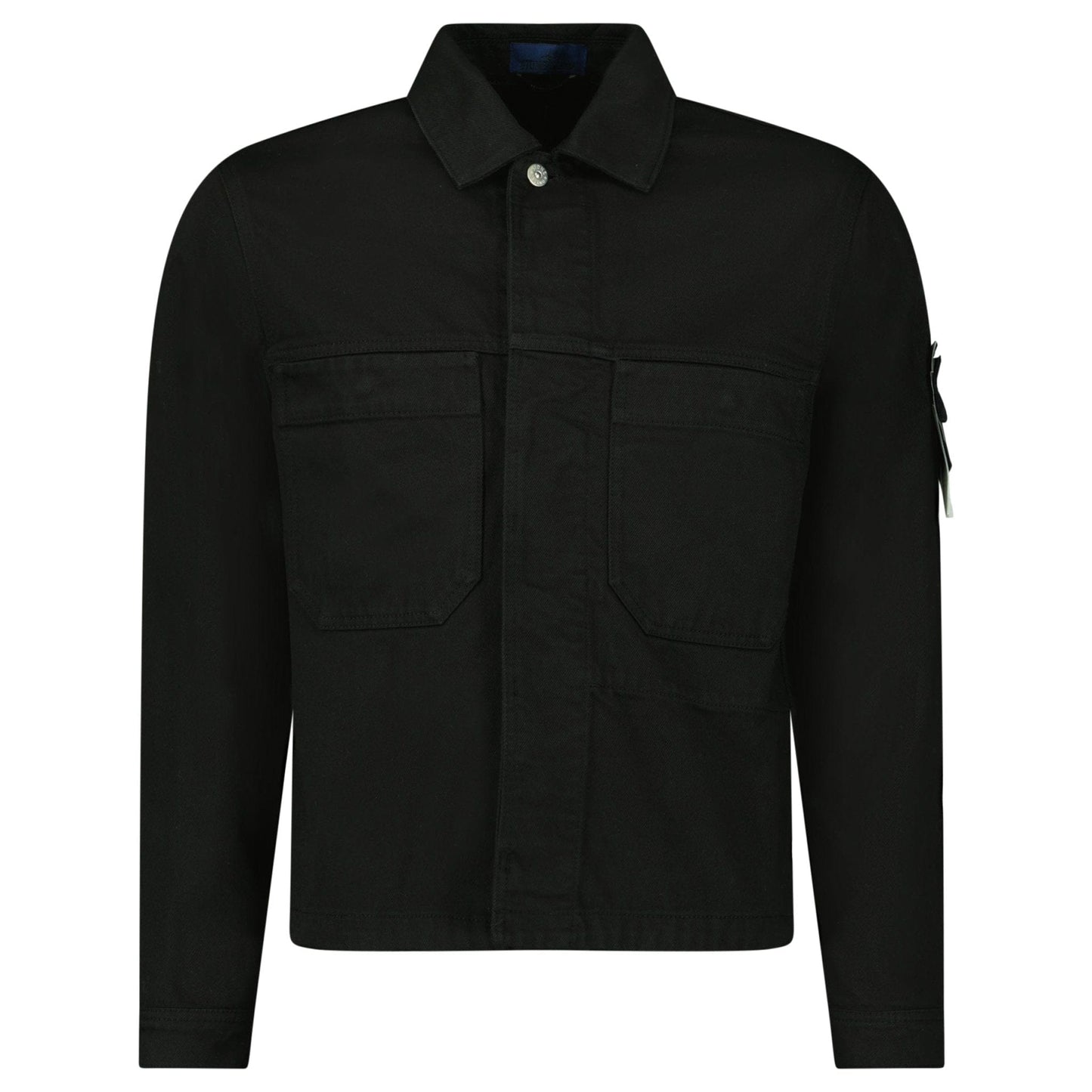 Stone Island Bull Denim-TC Coach Jacket in Black - Kick Game
