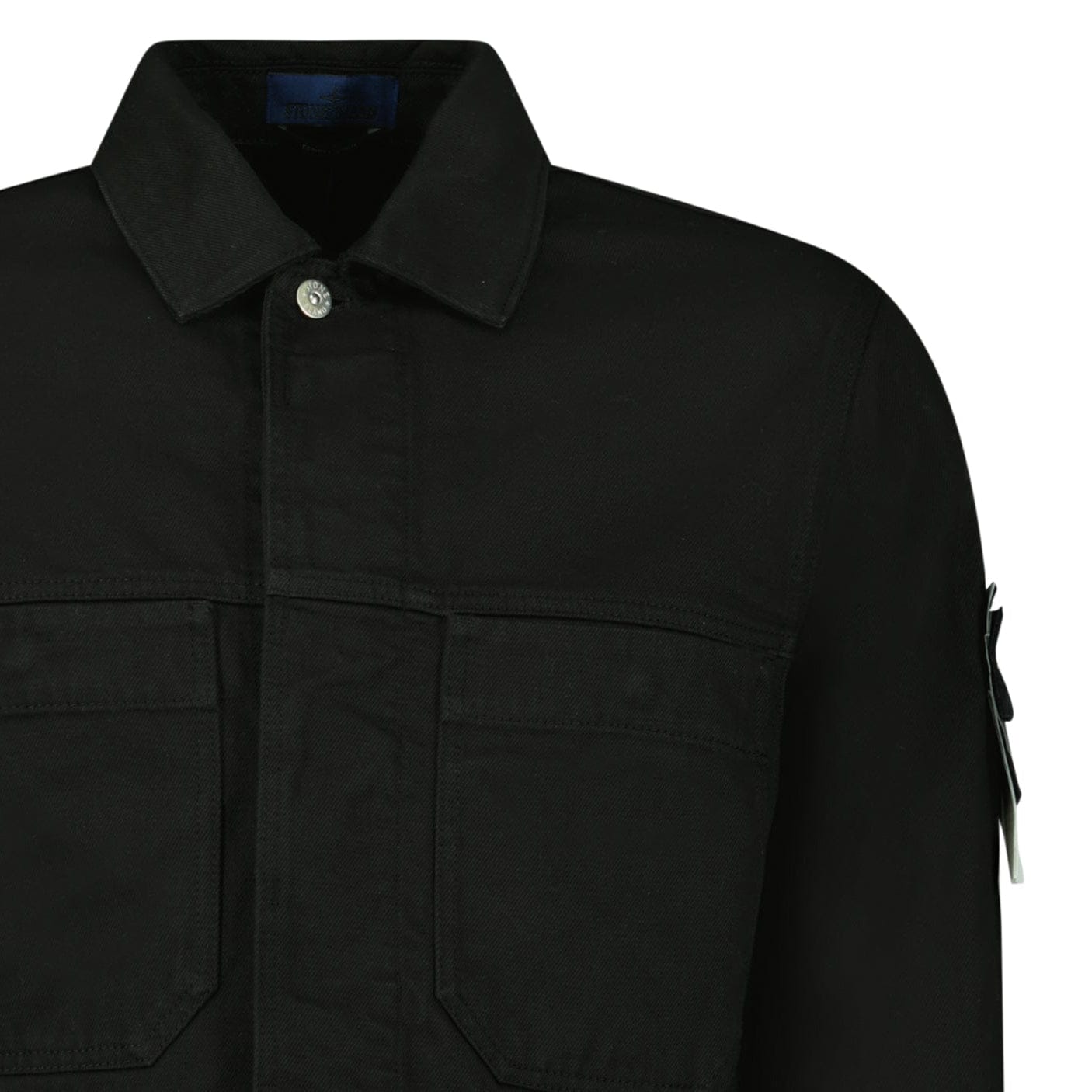 Stone Island Bull Denim-TC Coach Jacket in Black - Kick Game