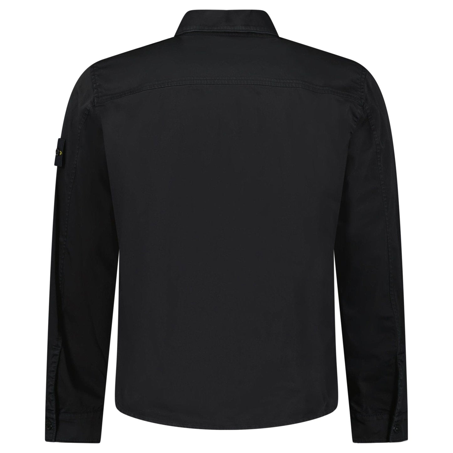 Stone Island Stretch Organic Cotton Satin Overshirt in Black - Kick Game