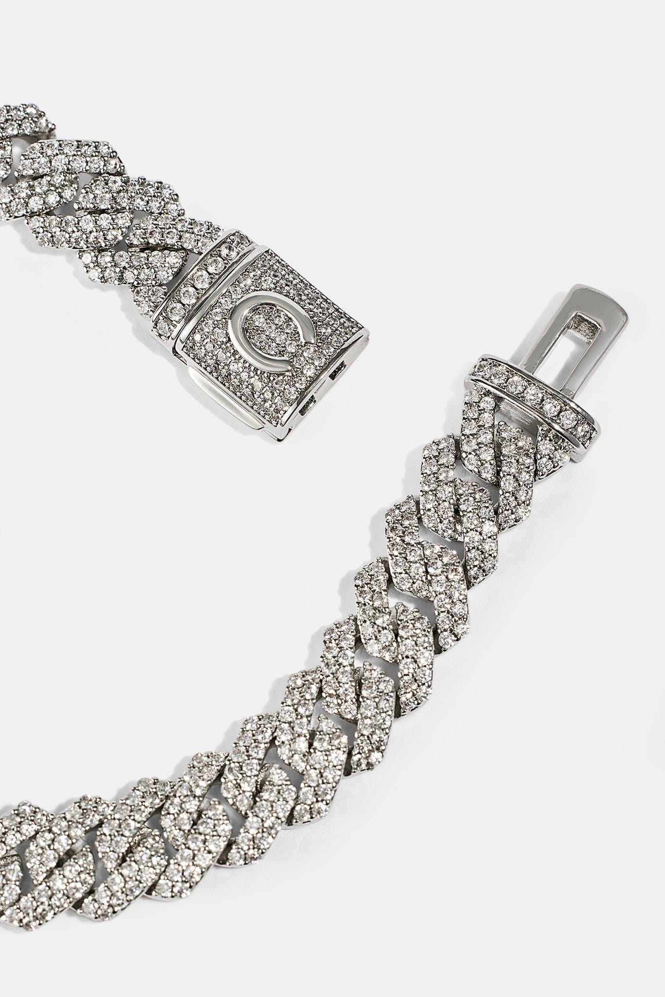 Iced Prong Cuban Bracelet - 10mm - White - Kick Game
