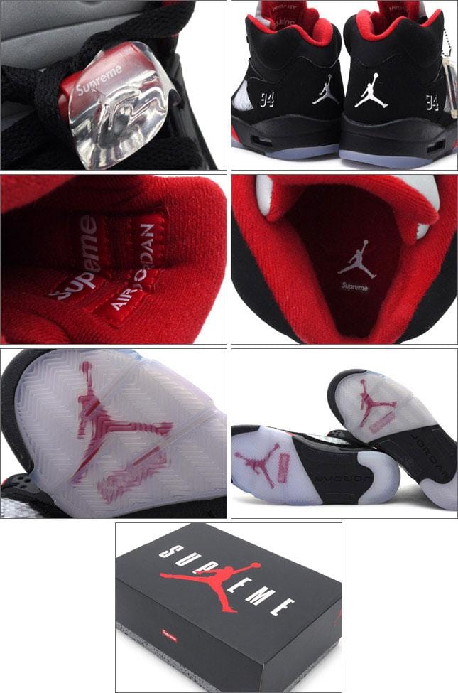 AIR JORDAN 5 RETRO SUPREME "SUPREME" Black - Kick Game