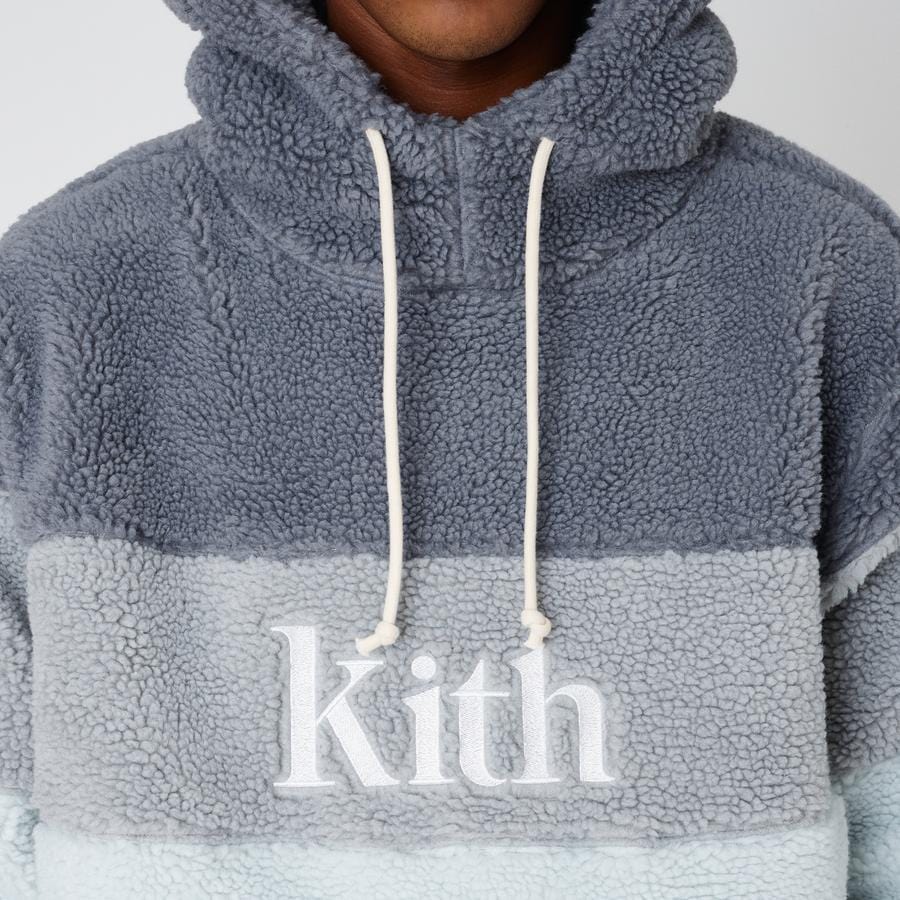Kith Sherpa Double Pocket Hoodie Pearl Blue - Kick Game