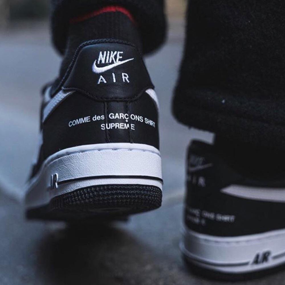Supreme x Comme des Garcons x Nike Air Force 1 Low Black White - Kick Game