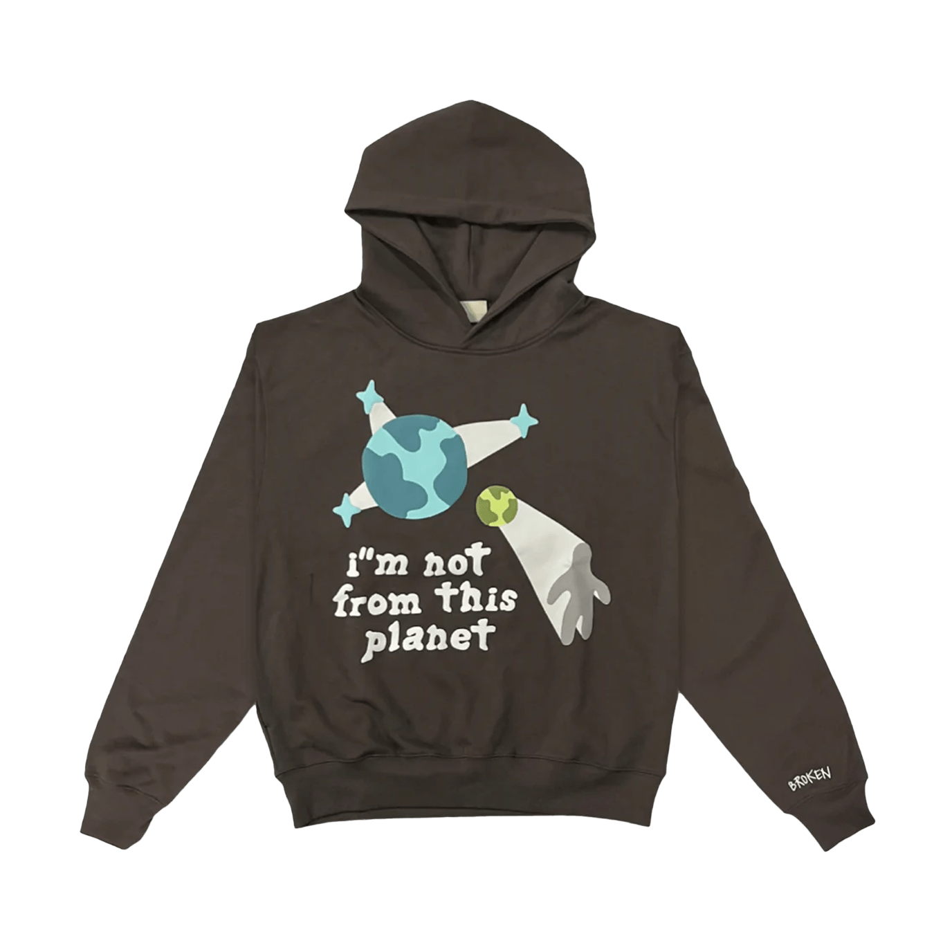 Broken Planet Market I'm Not From This Planet Hoodie 'Brown' - Kick Game