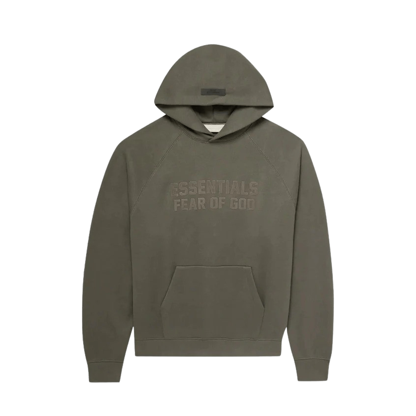 Fear of god essentials hoodie green deals